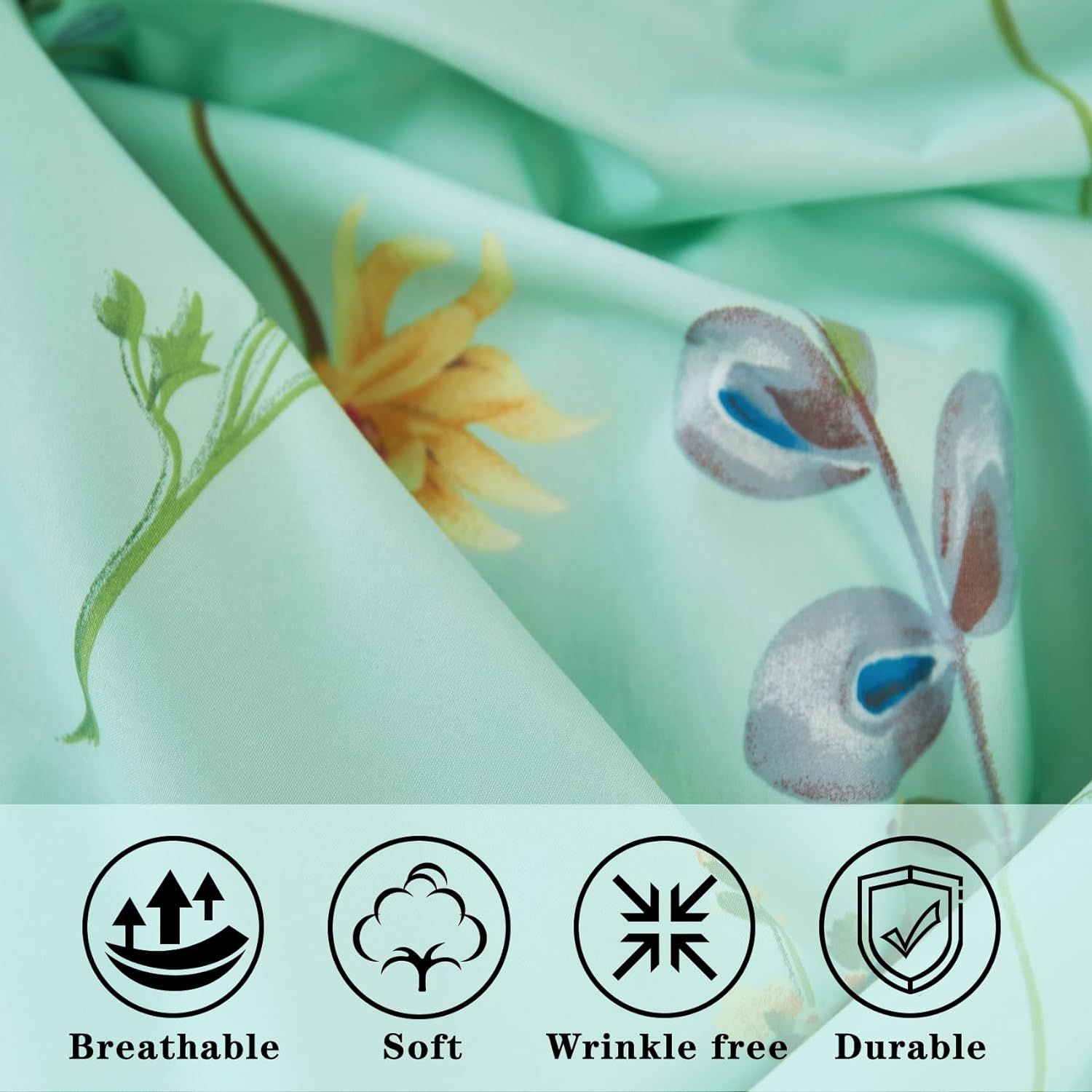 JSD Green Paisley Print Twin Sheet Set 3 Piece