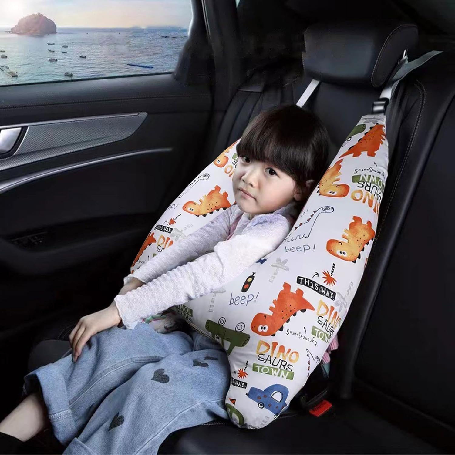 Kids Travel Pillow Headrest with Washable Cover