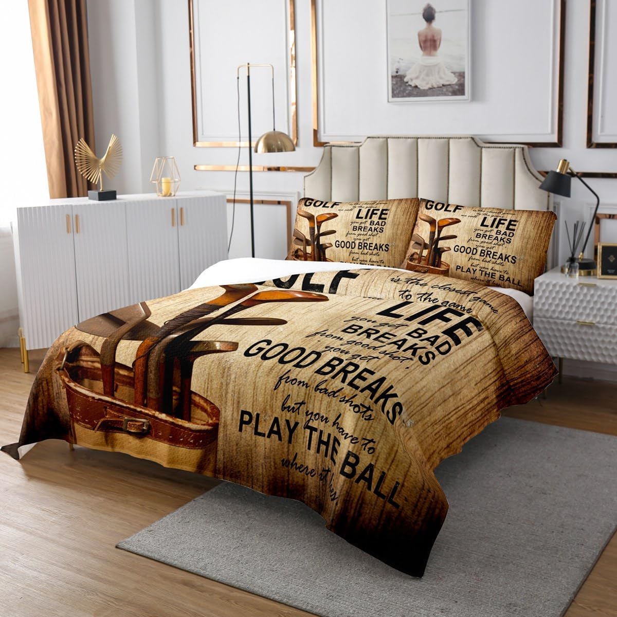 Homewish Golf Ball Bedspread Queen Size Set