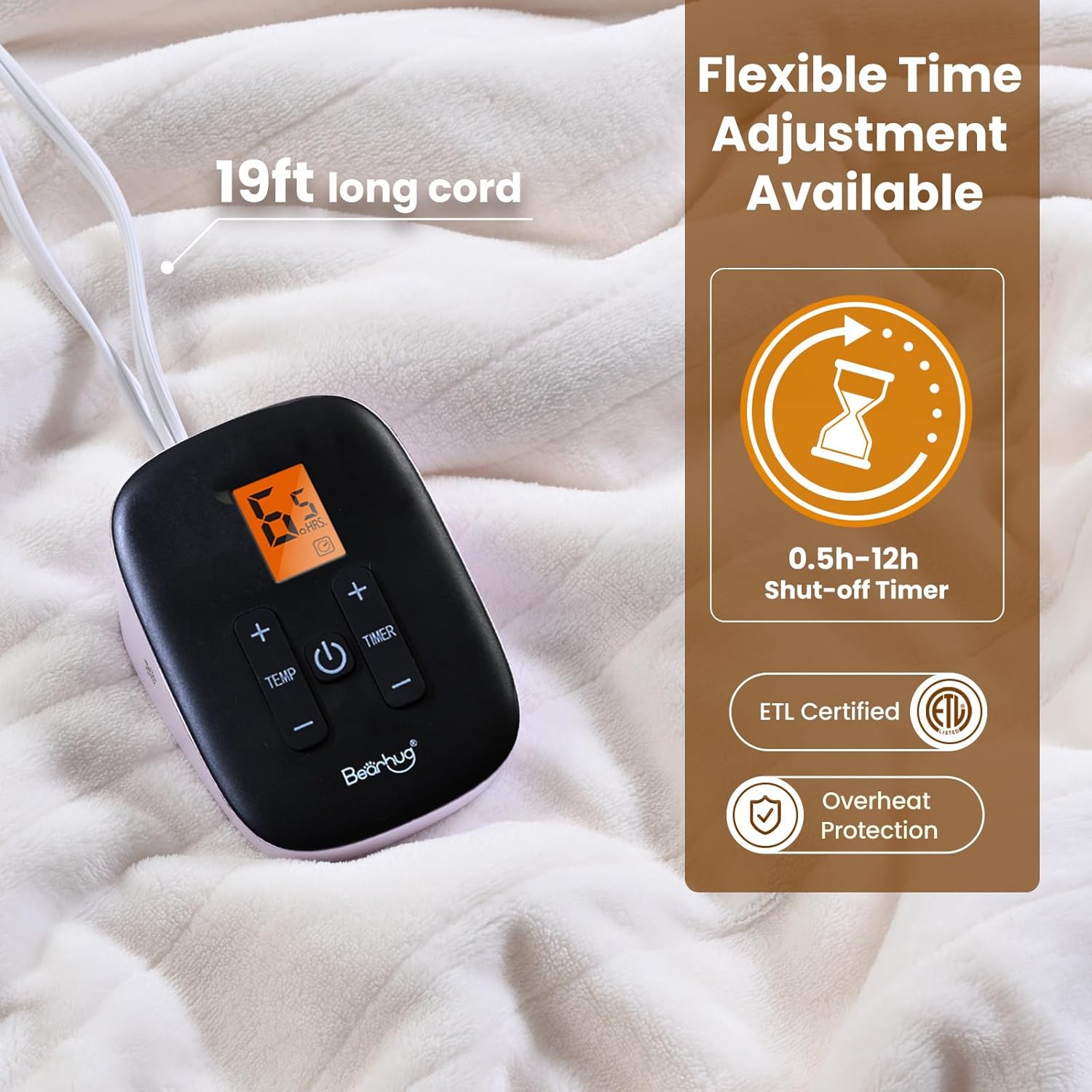 Bearhug Electric Blanket Full Size 77 x 84