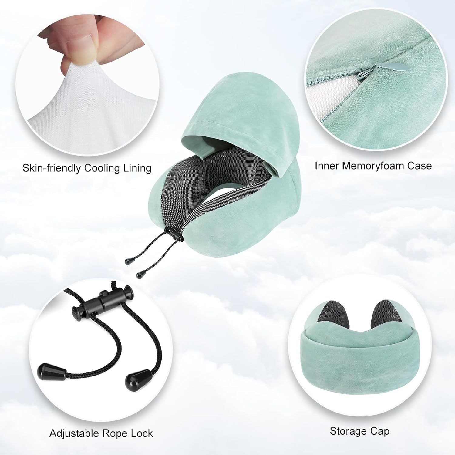Cirorld Travel Pillow for Neck Support and Comfort