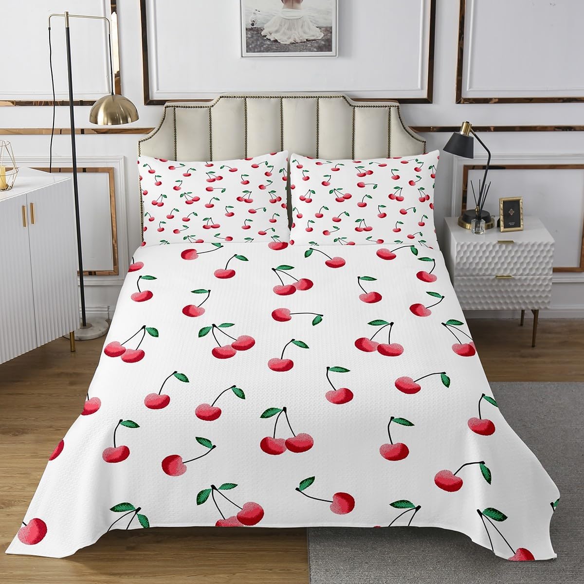 Feelyou Cherry Print Coverlet Set for Kids
