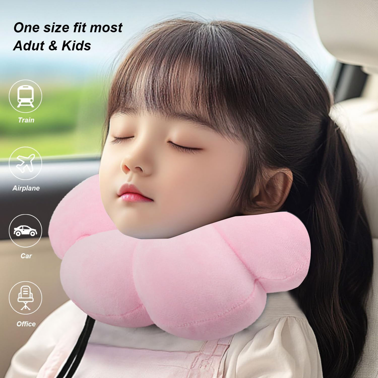 Flower Neck Pillow for Traveling with 360 Support