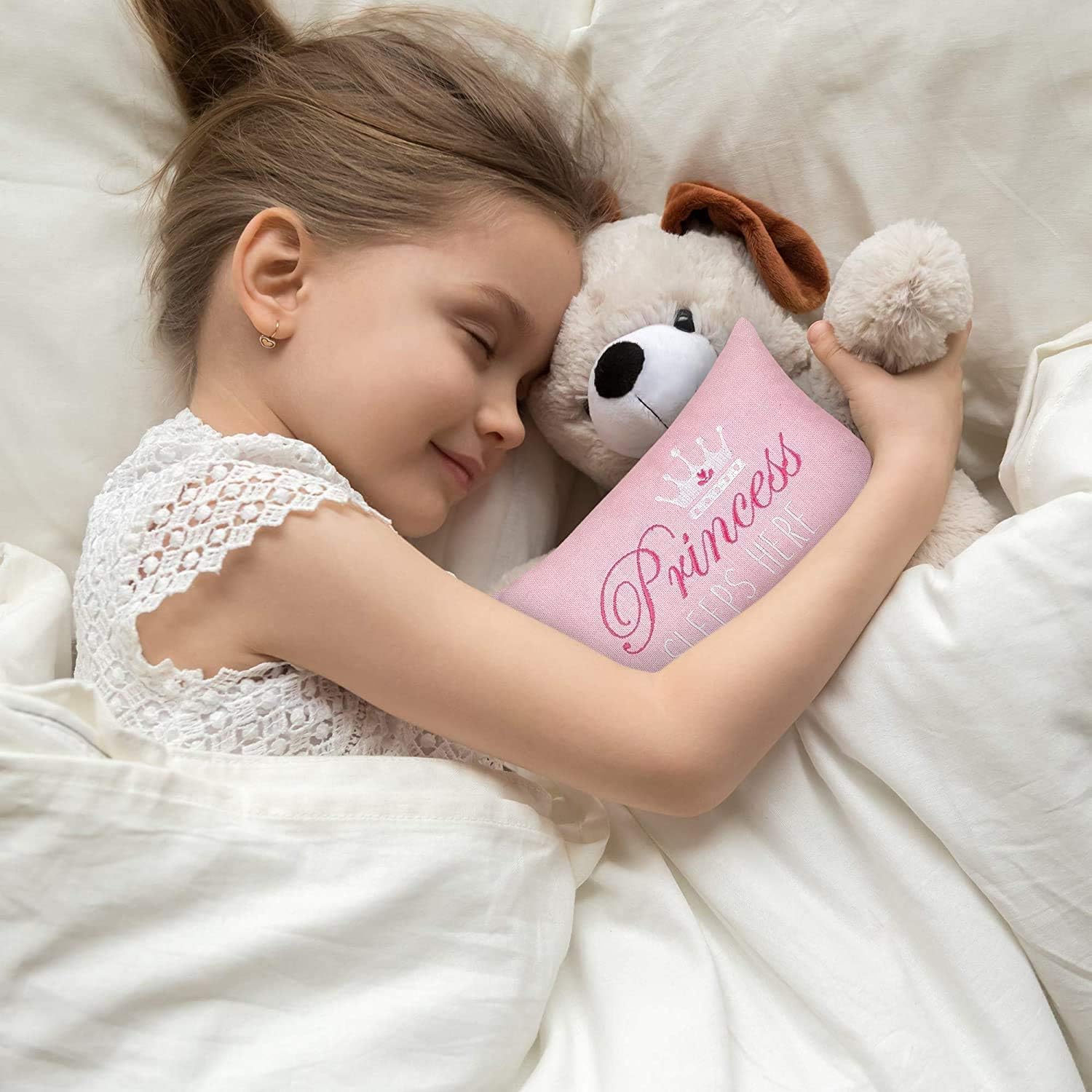 CF Home Pink Princess Sleeps Here 6x9 Accent Pillow