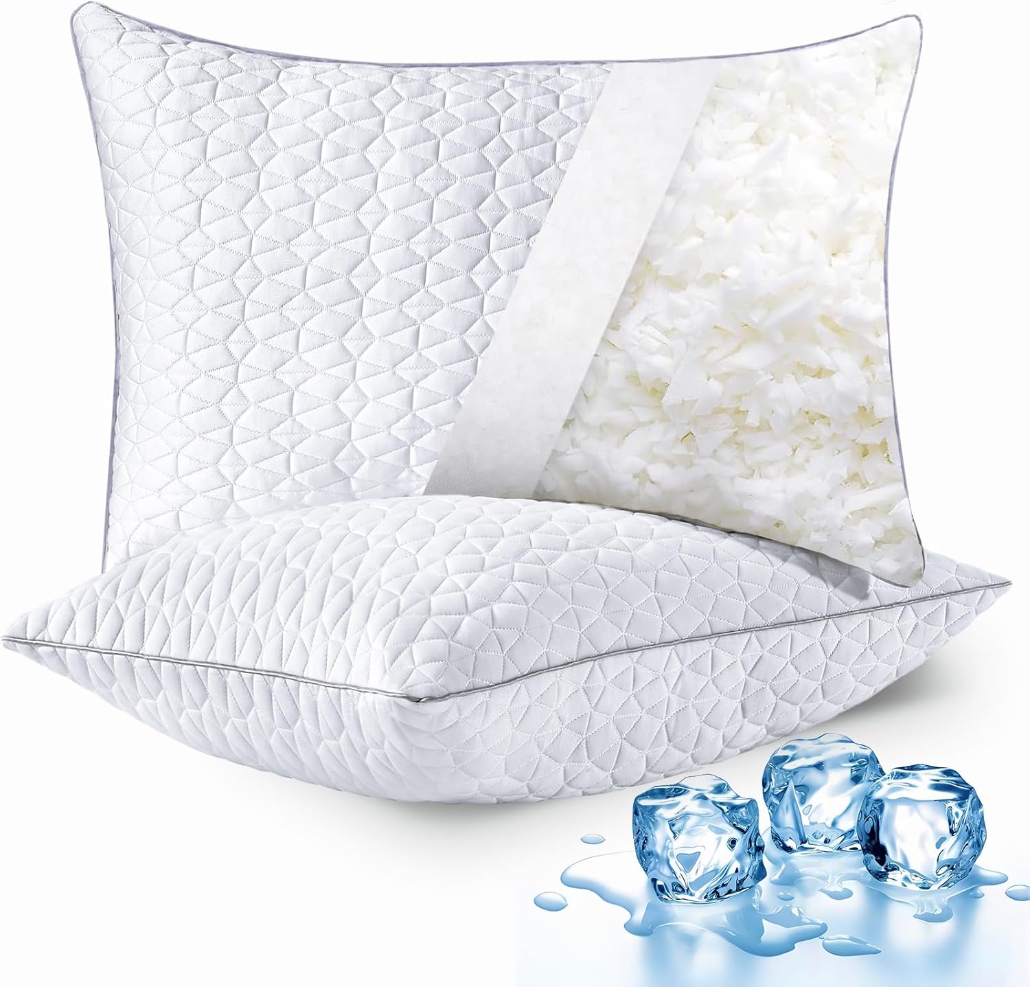Seyfote Cooling Pillows Set of 2 Shredded Memory Foam 20 x 26