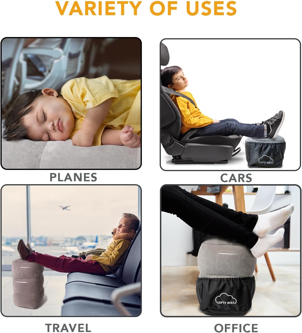 LoftyRest Inflatable Foot Pillow for Travel