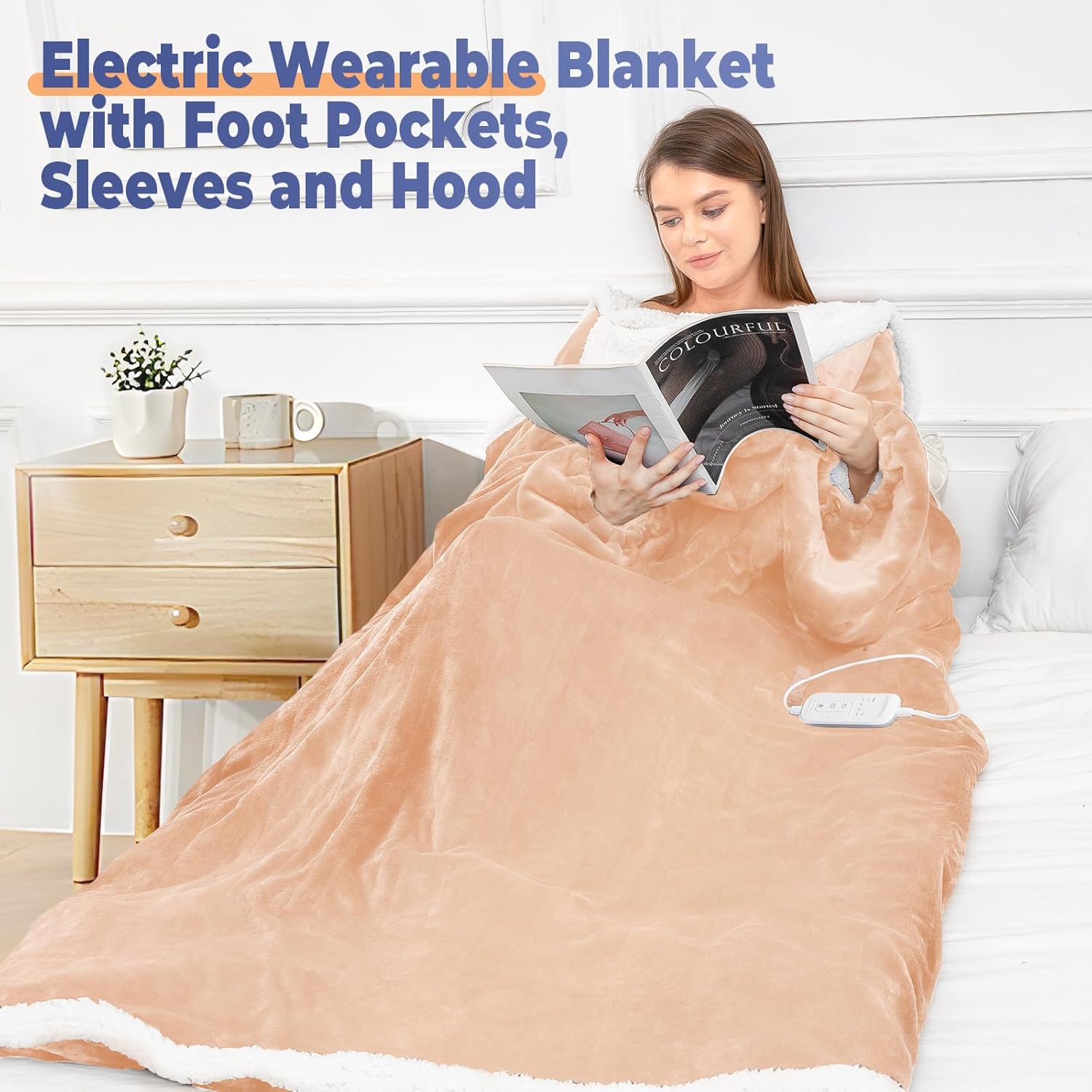 Dueelala Wearable Heated Blanket with 8 Heat Settings