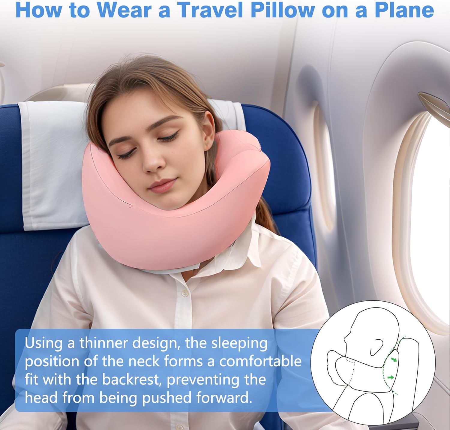 Jiaao Comfort Neck Pillow for Travel and Napping