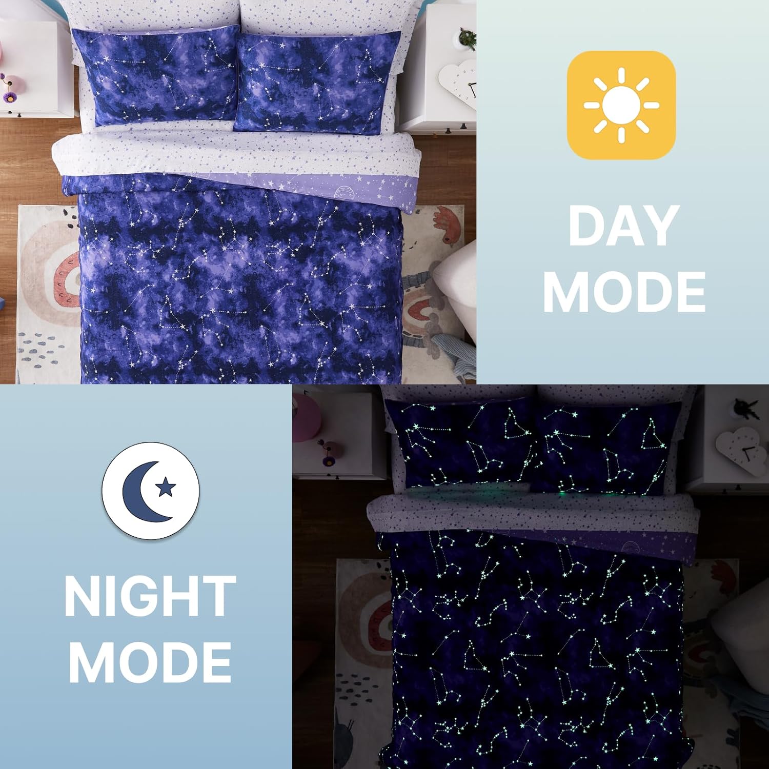 Wink Deer Glow in The Dark Comforter Set for Kids