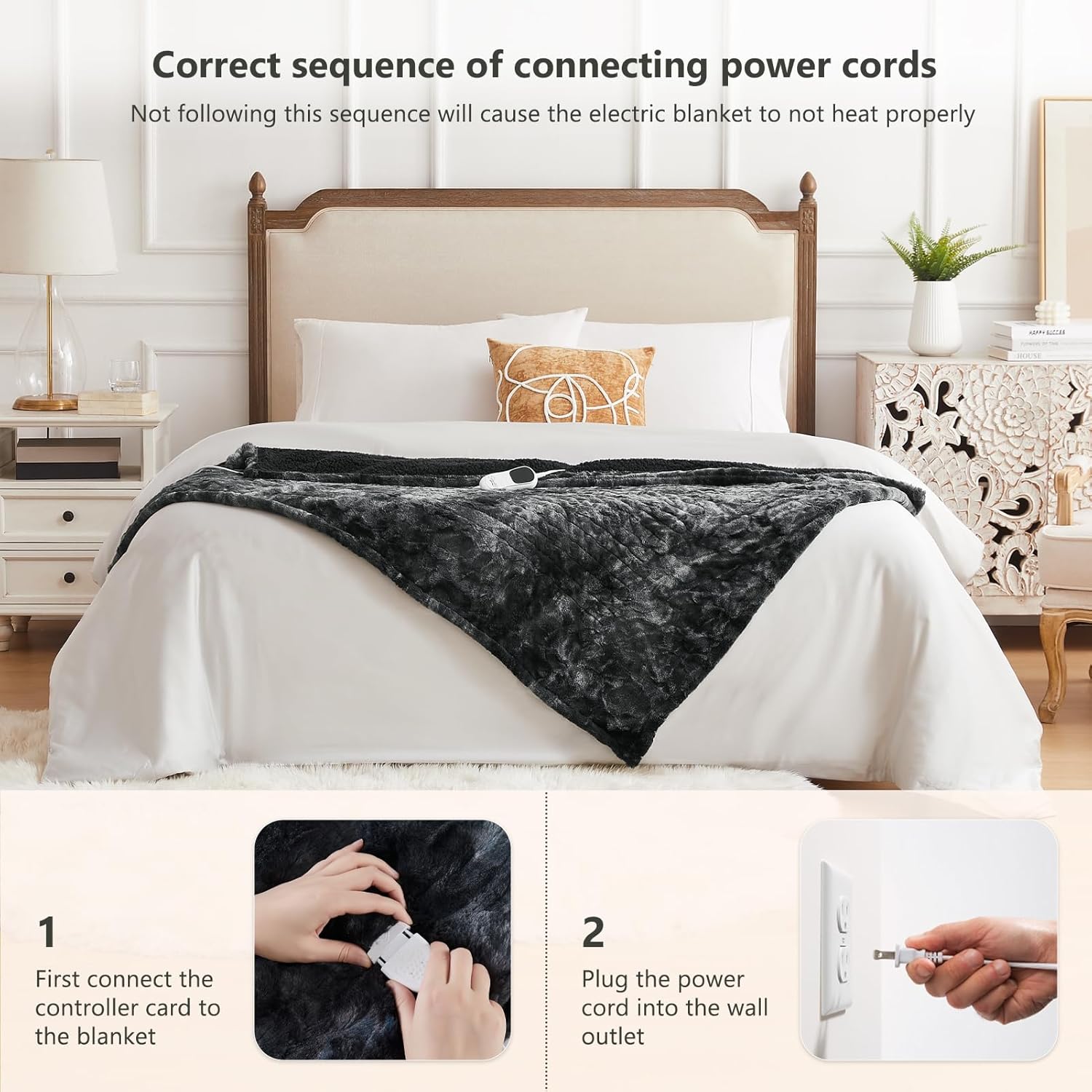 Homemate Heated Throw Blanket 50x60 10 Heat Levels Auto-Off
