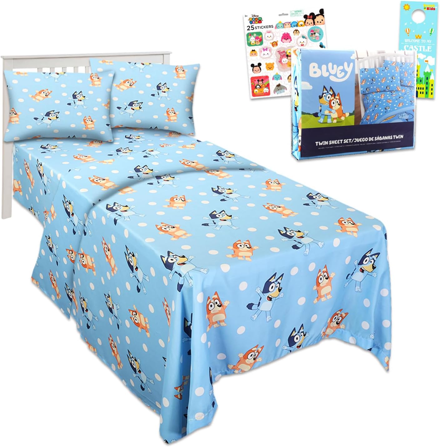 Bluey Twin Bedding Set with Sheets and Stickers