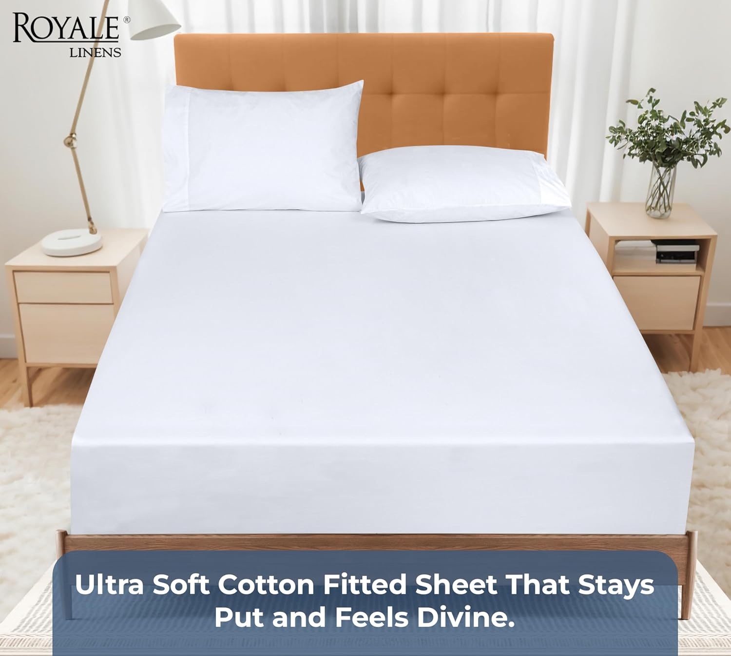 Royale Linens Organic Cotton Fitted Sheet - California King Size