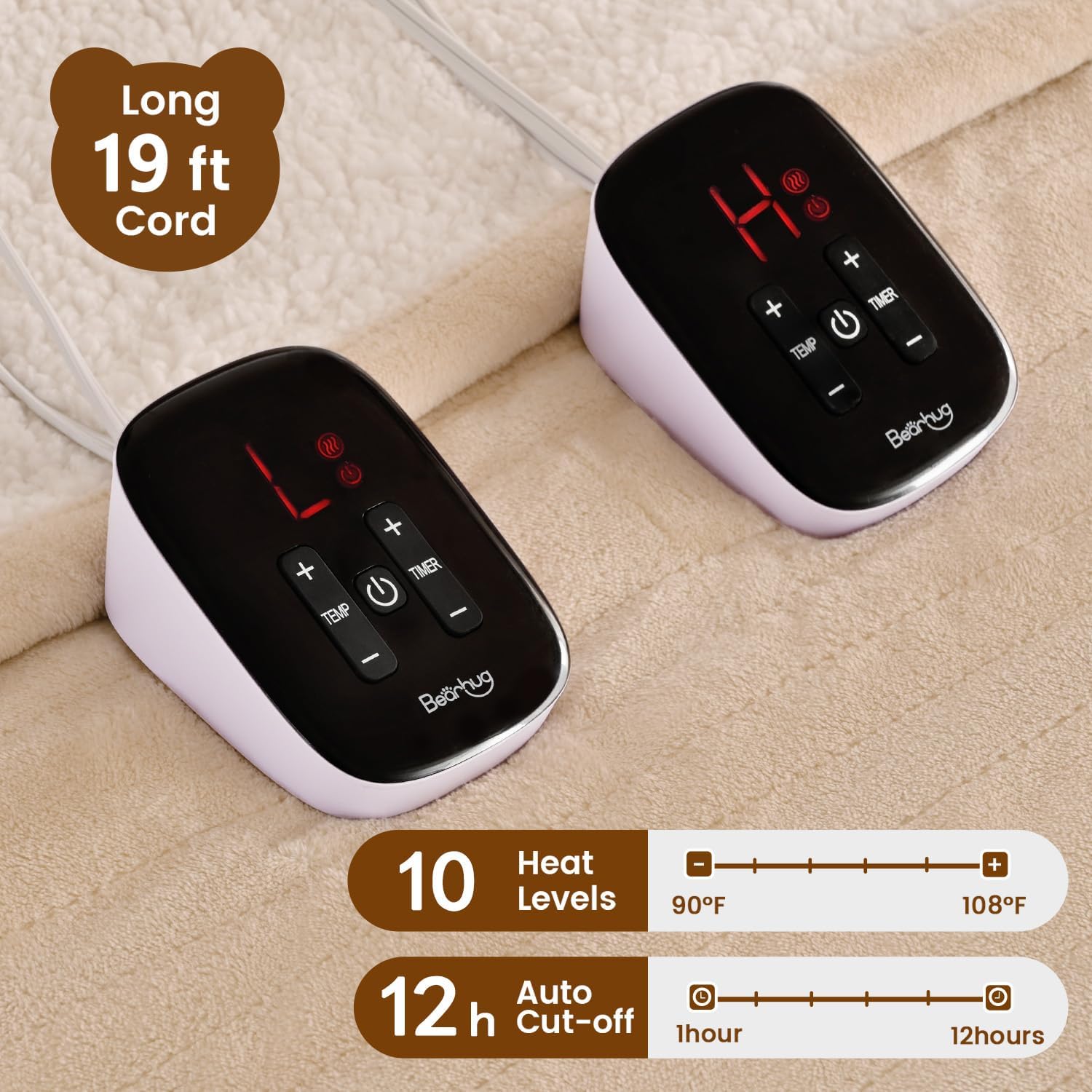 Bearhug King Size Electric Blanket 100 x 90