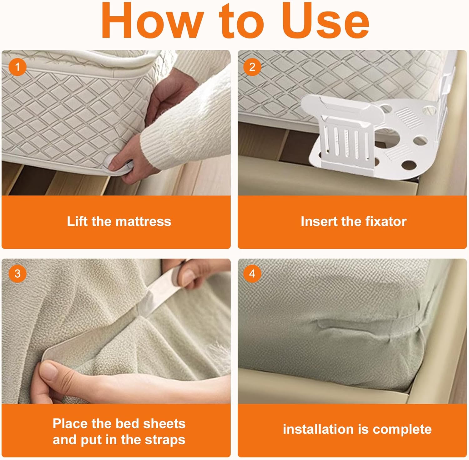 JASTT Lock Sheet Holders 4PCS Heavy Duty Bed Sheet Clips