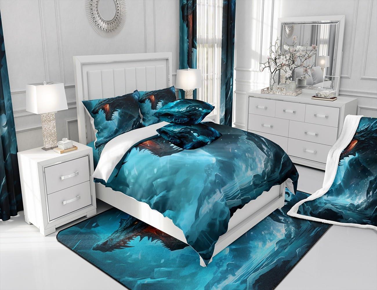 Feelyou Monster Bedding Set Kids 3D Animal Print King Size Sheets