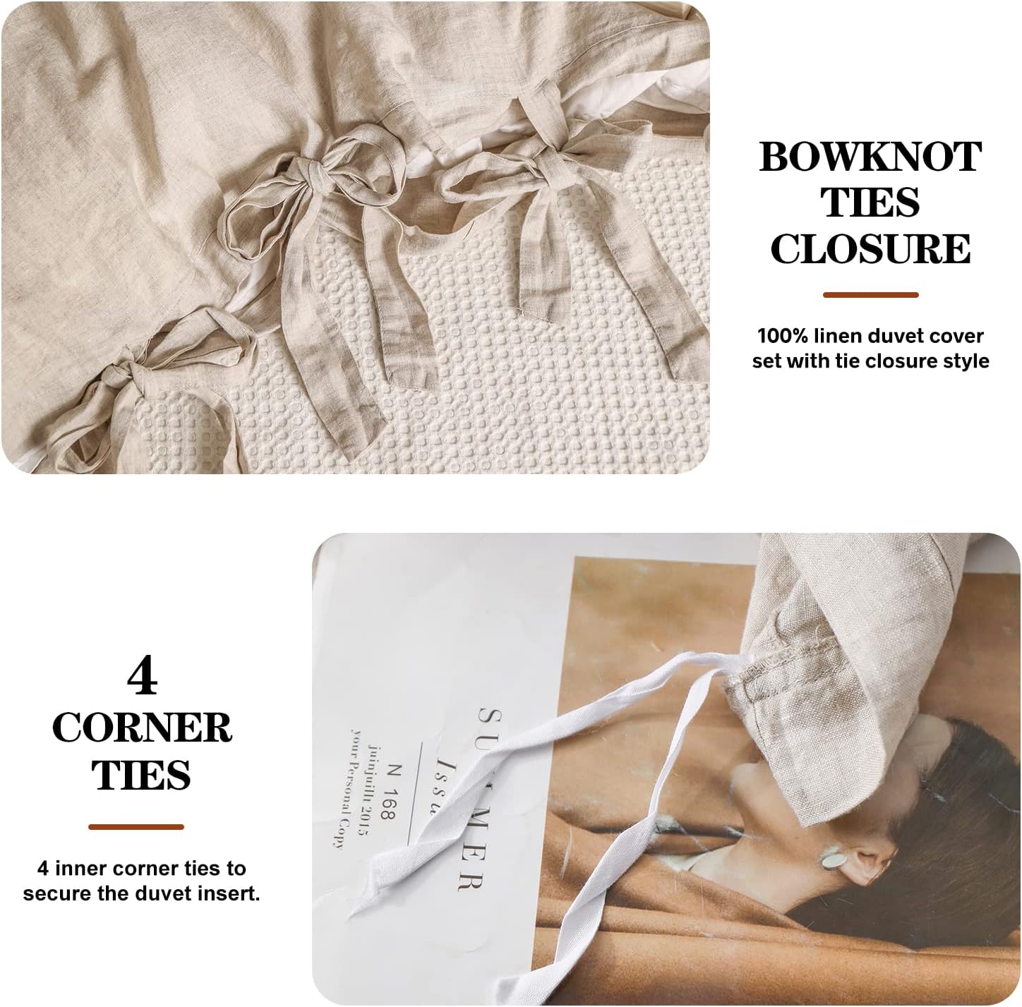 SimpleOpulence Linen Duvet Cover Set King Size