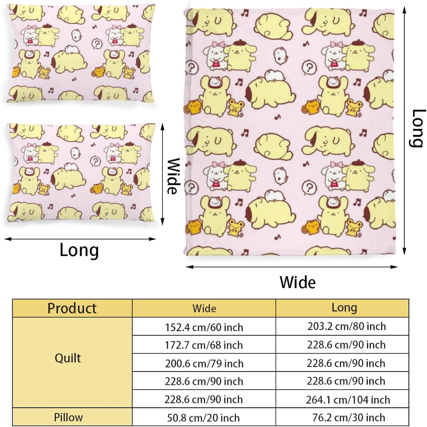 DIEZ Cartoon Pompompurin Comforter Set - 3 Piece Twin Size