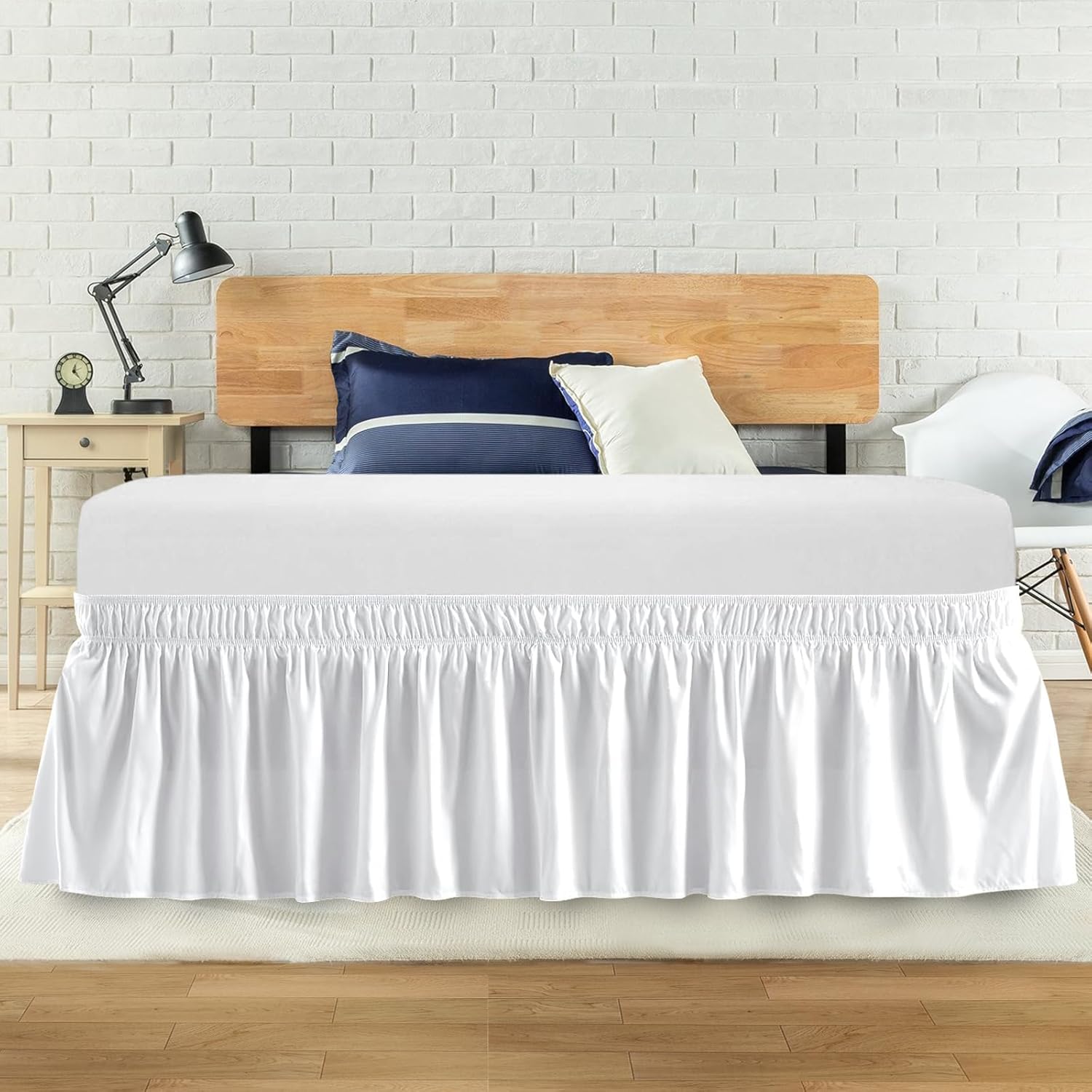 ANARACHON Twin Bed Skirt with Elastic Wrap