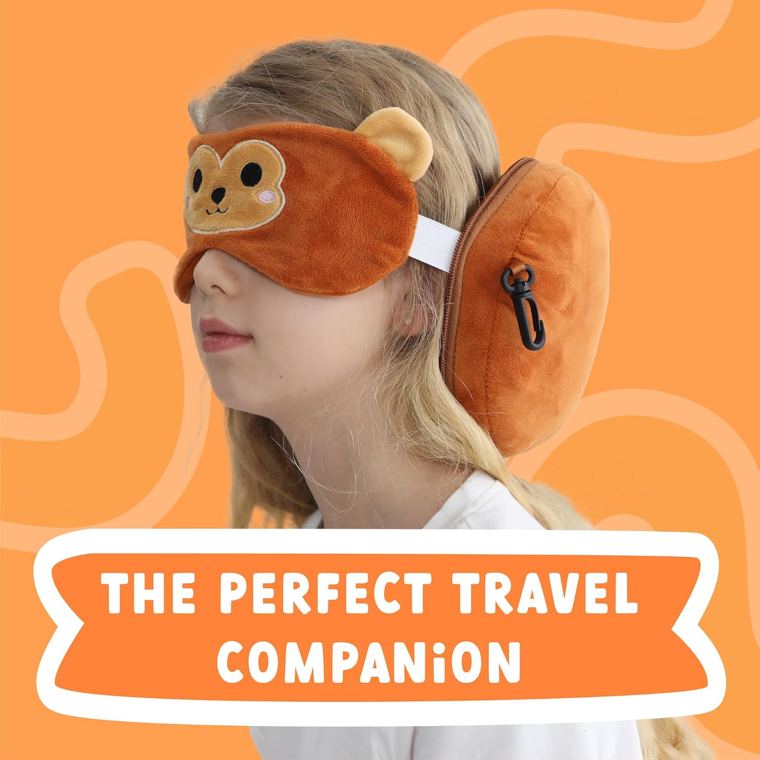 ecoZen Lifestyle Travel Pillow Set for Kids - Monkey Design