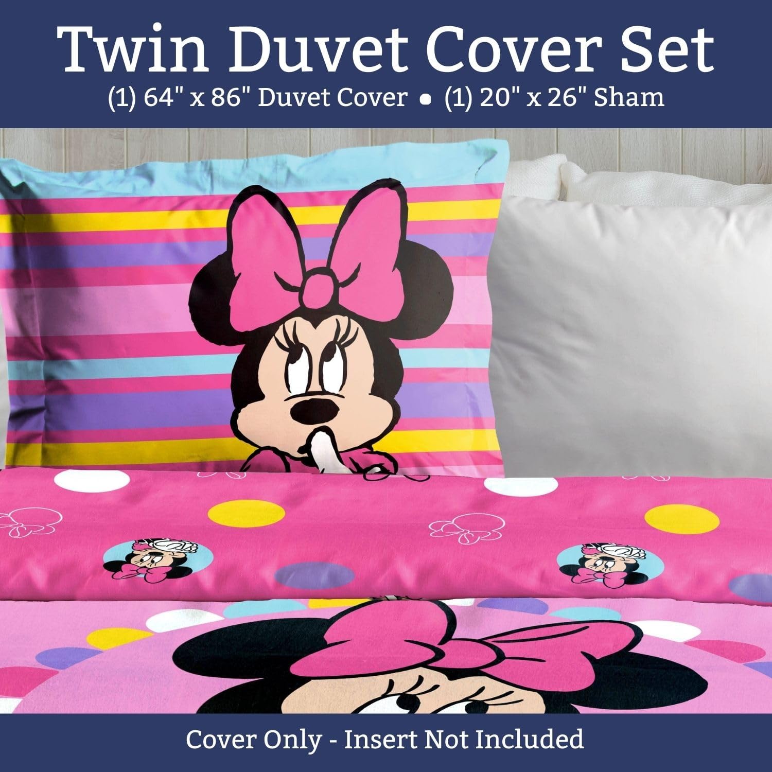 Jay Franco Duvet Cover Set Minnie Mouse Pink Twin 2 Piece