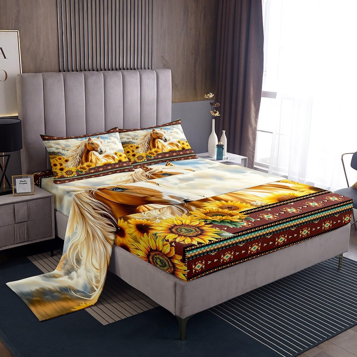 Jejeloiu King Size Aztec Bed Set for Kids