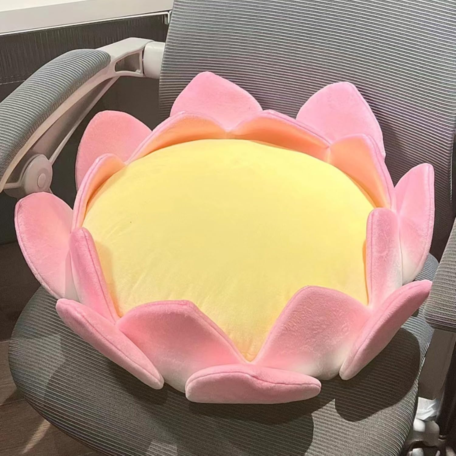 Lotus Flower Shaped Plush Throw Pillow for Home Decor