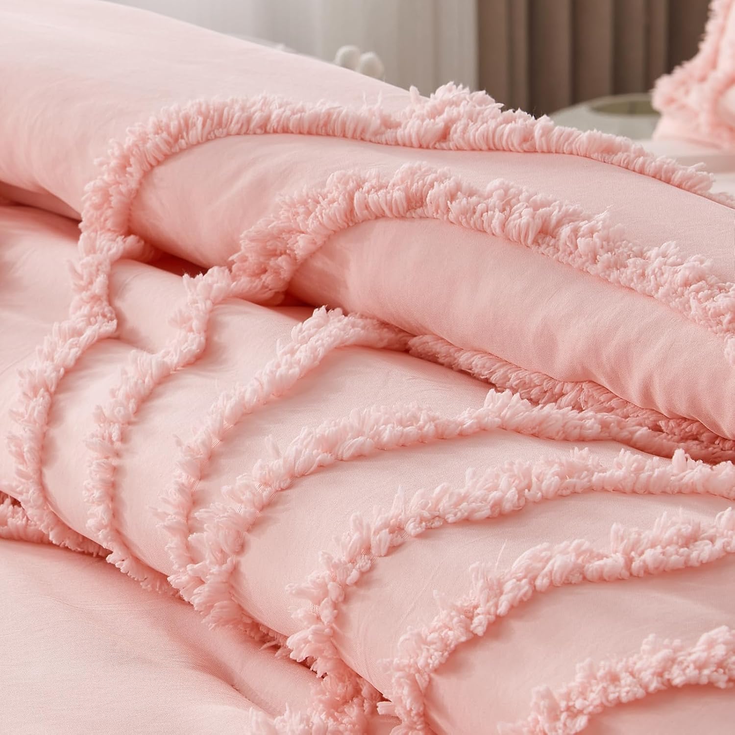 ENJOHOS Pink TwinTwin XL Comforter Set with Rainbow Design 1