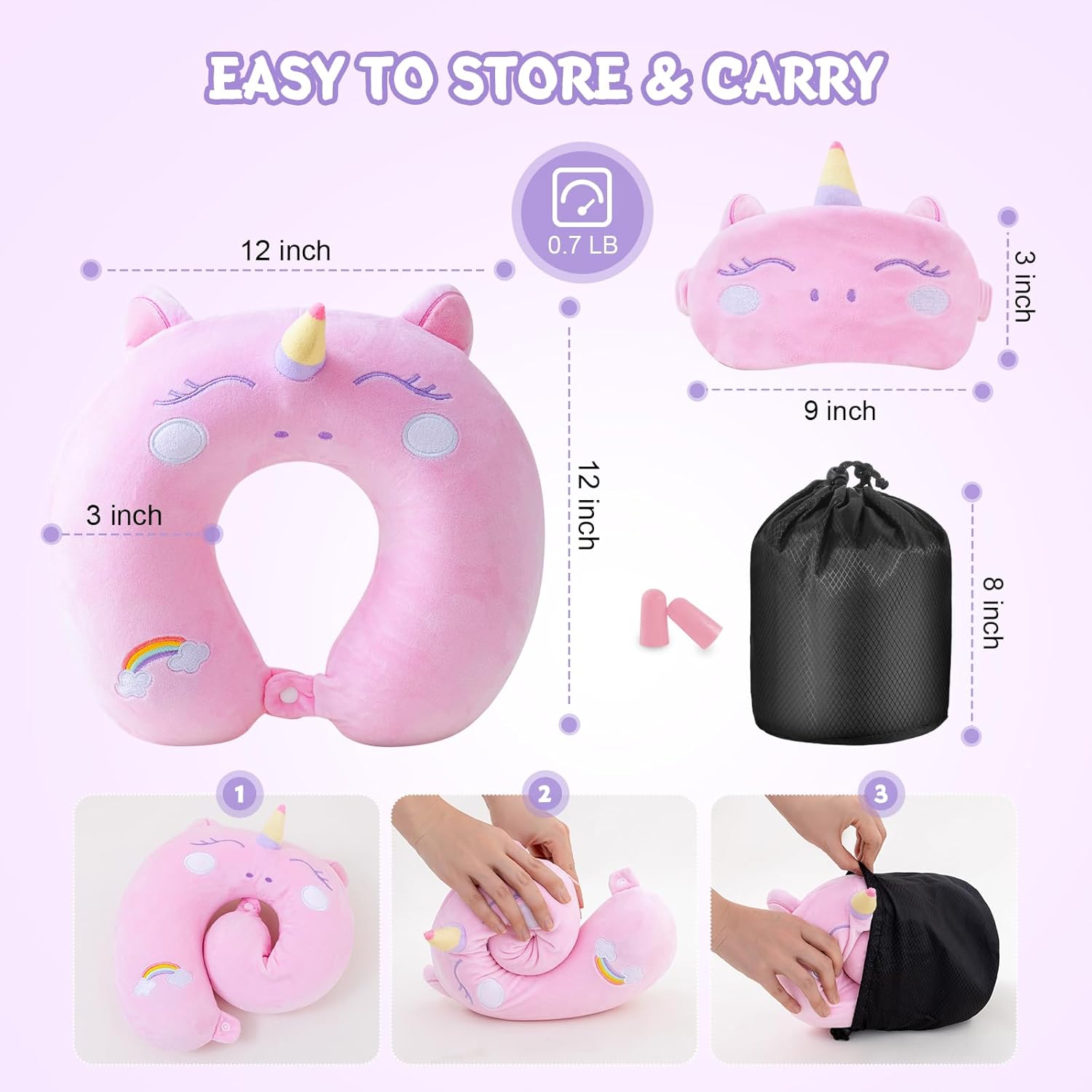 Cirorld Travel Pillow for Neck Support and Comfort