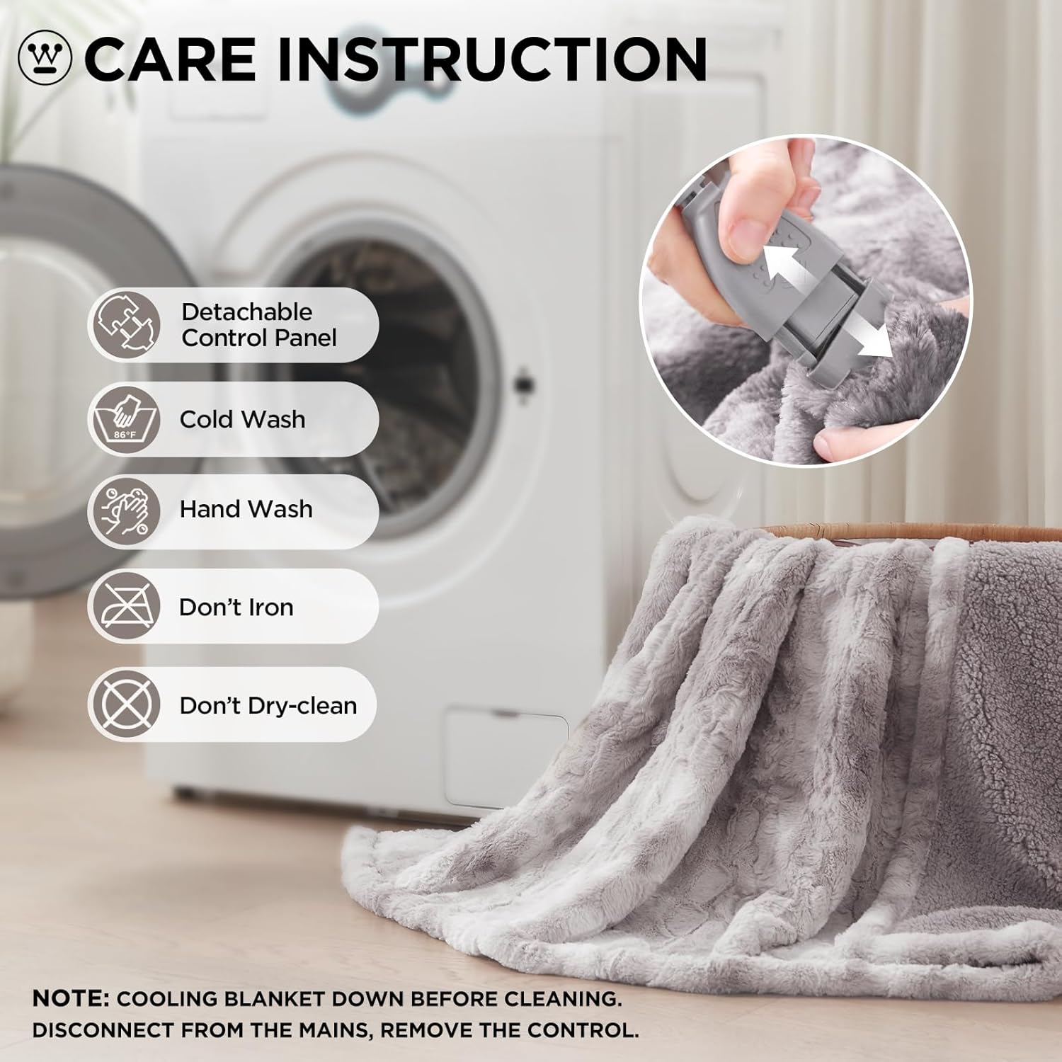 Westinghouse Electric Blanket Queen with Faux Fur and 10 Heat Levels