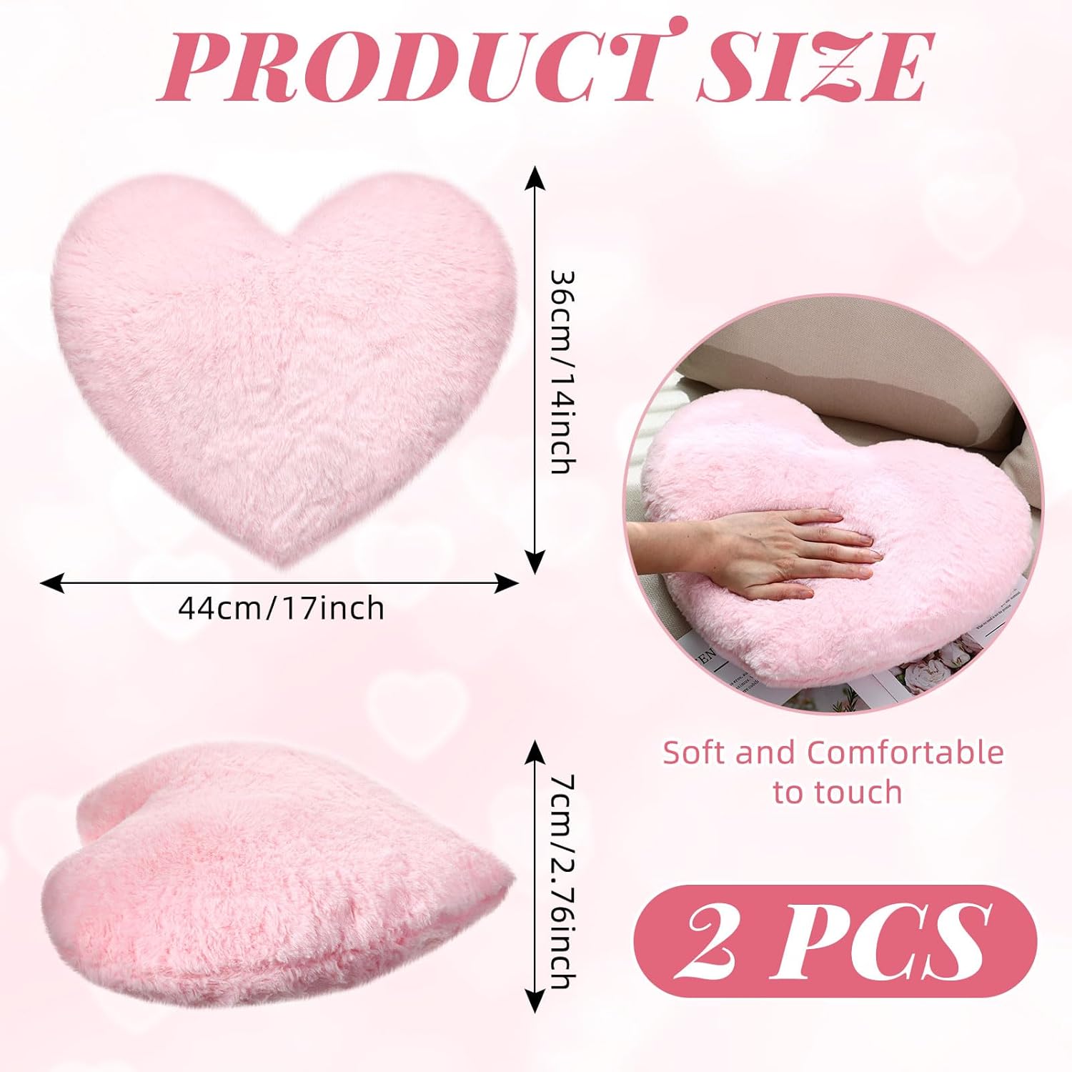 Remerry 2-Piece Heart Shaped Throw Pillow Set