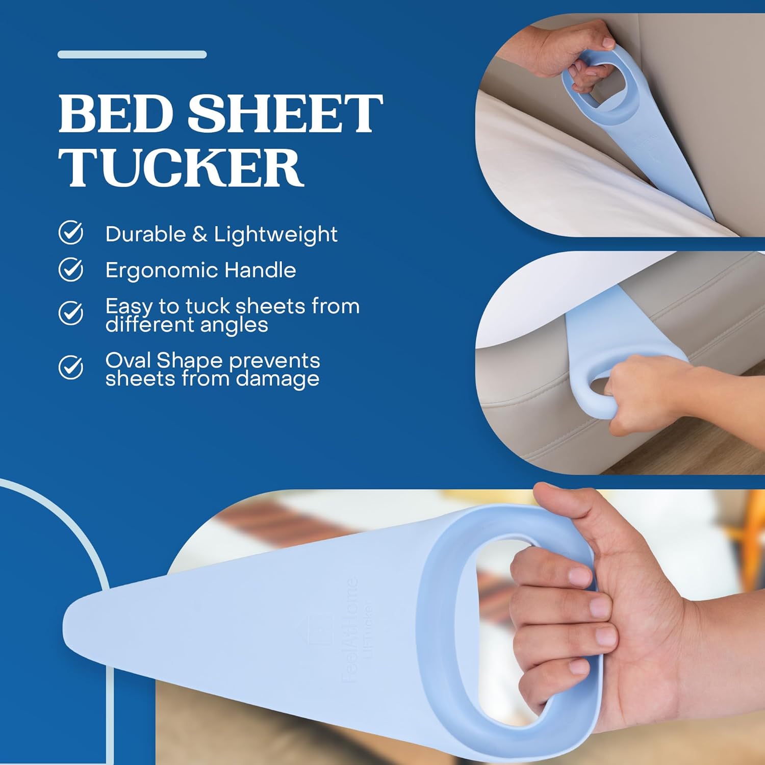 FeelAtHome Bed LIFTucker 2in1 Mattress Lifter Sheet Tuck Tool