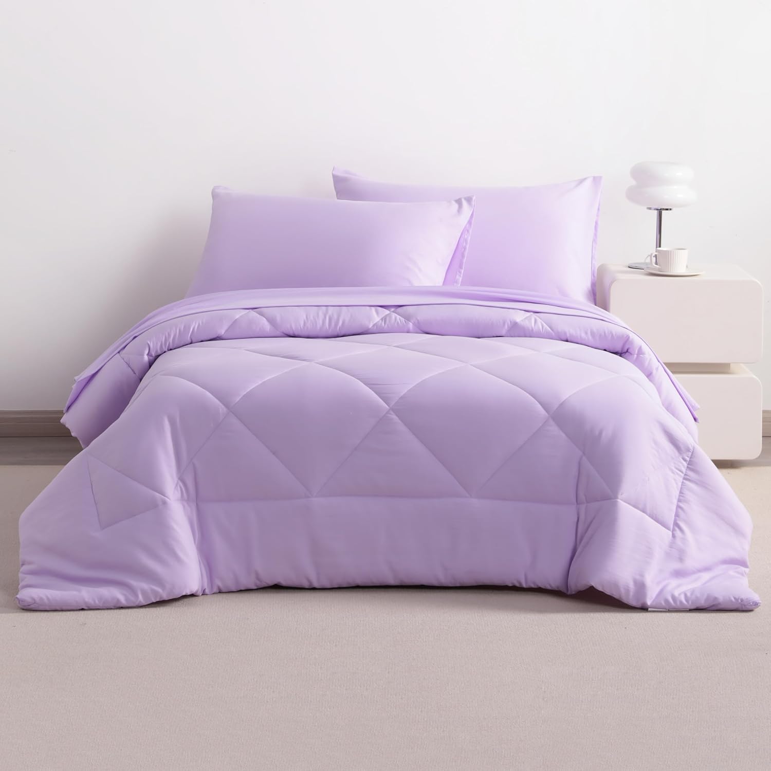 NTBAY Light Purple Twin Bed in a Bag Set