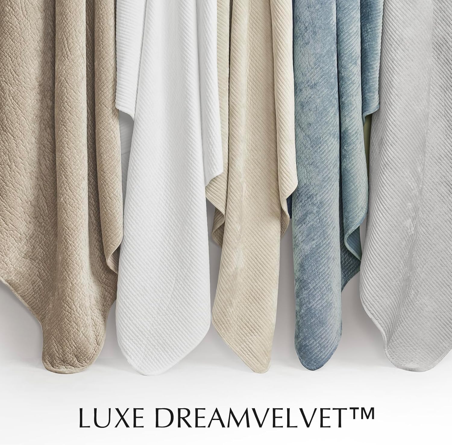 EVERGRACE Velvet Quilt Set King Size with 2 Shams 1