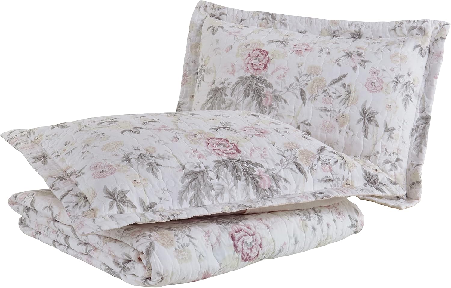 Laura Ashley Queen Quilt Set - Reversible Cotton with Shams