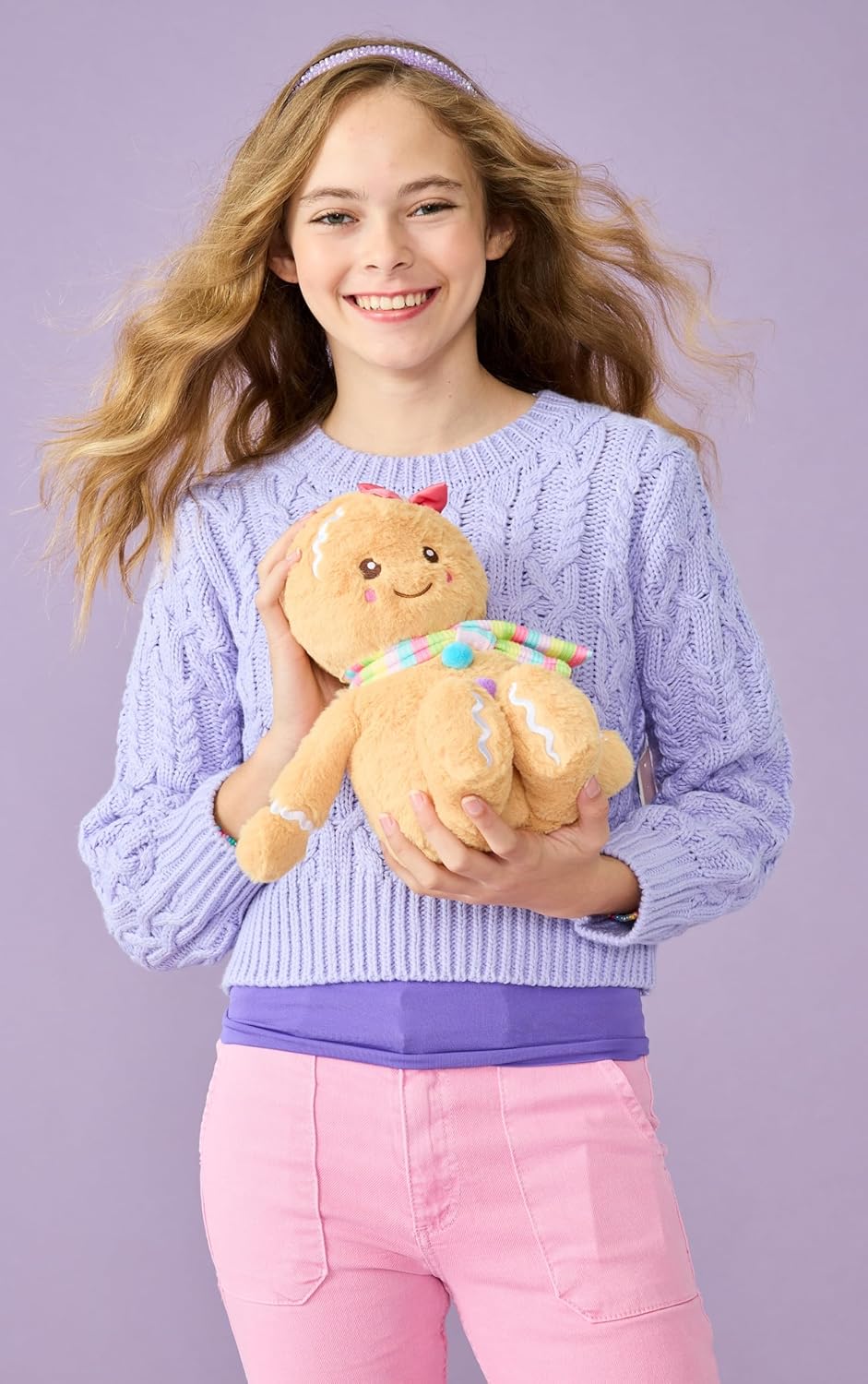 Iscream Joyful Gingerbread Girl Holiday Pillow Buddy 1
