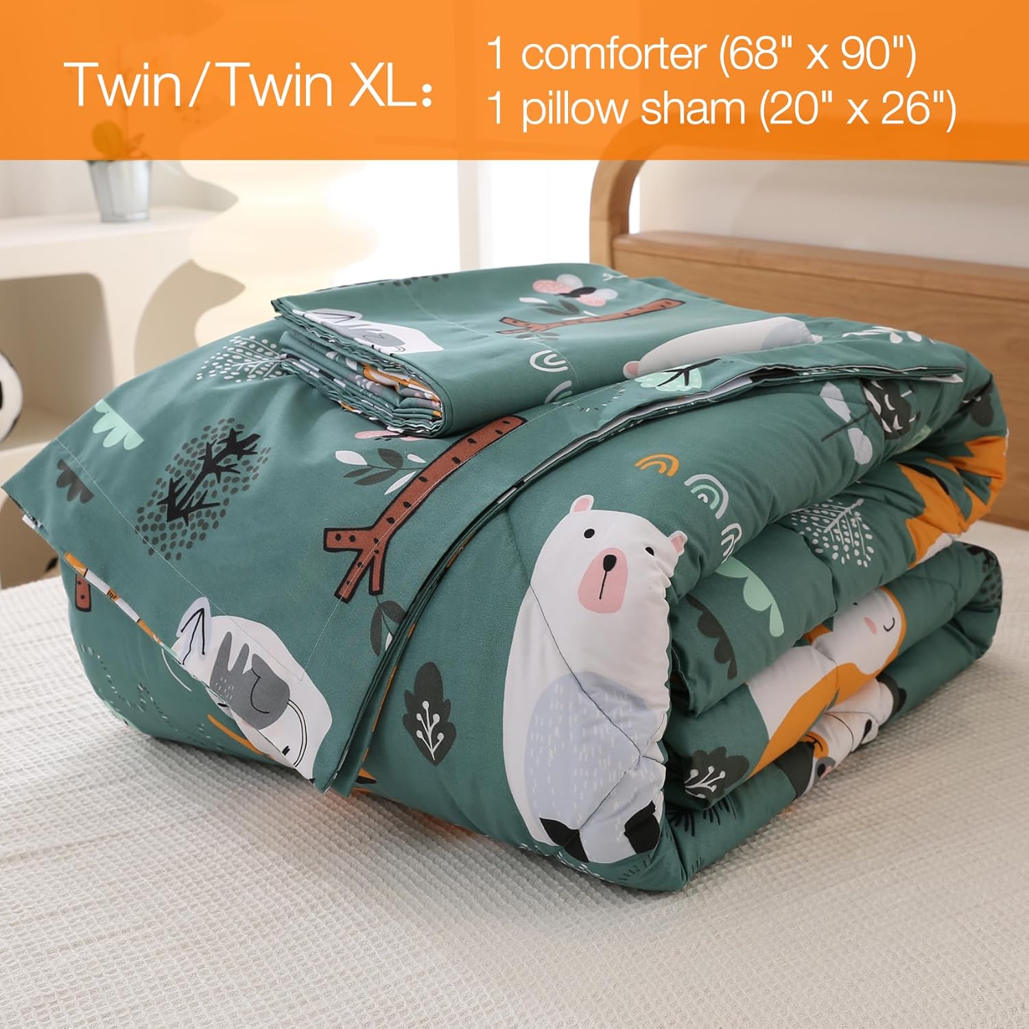 JSD Forest Animals Kids Comforter Set Twin Size 1