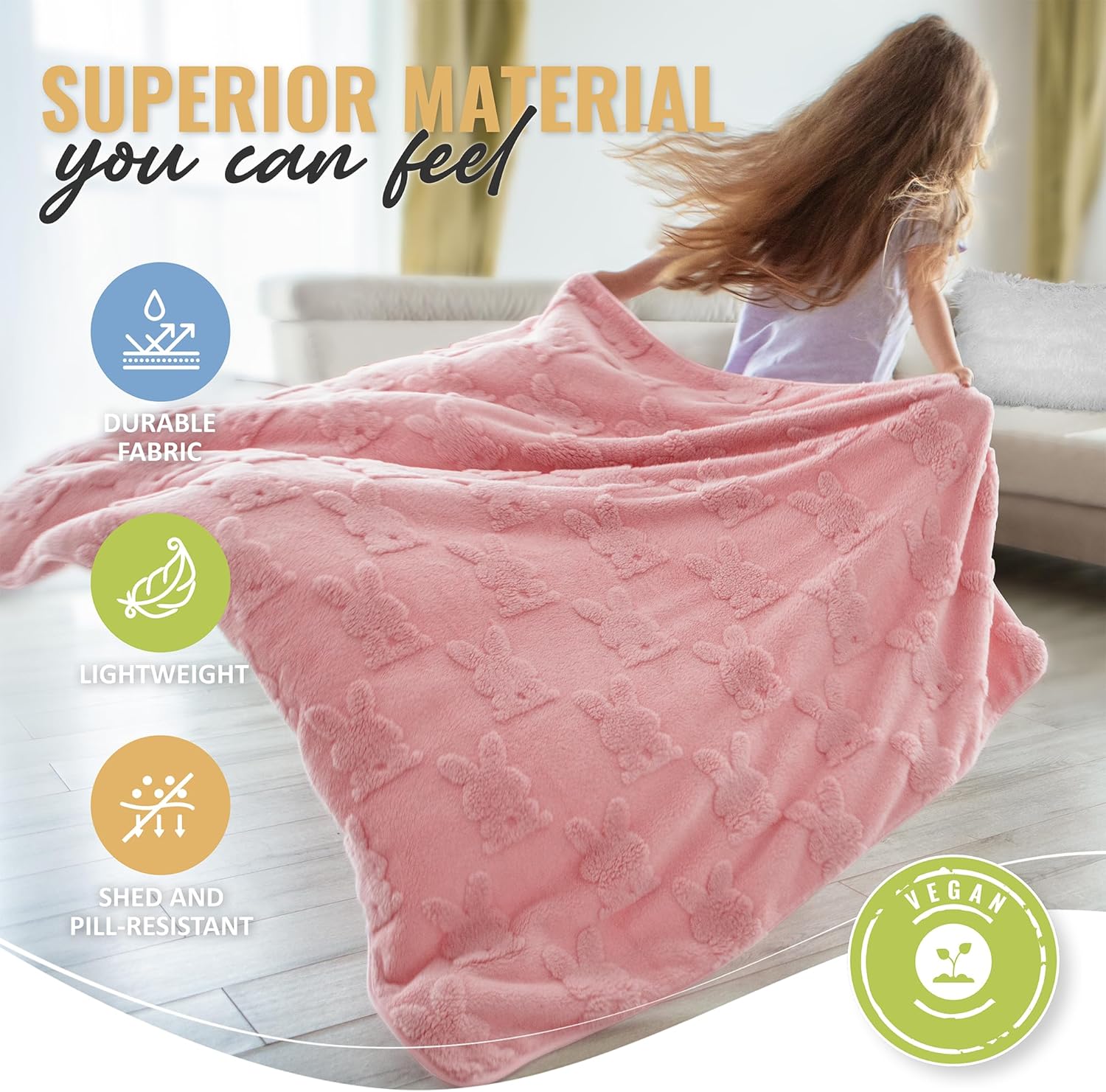 BOACAY Travel Toddler Blanket - Soft Kids Throw with Backpack Clip and Pillow Design