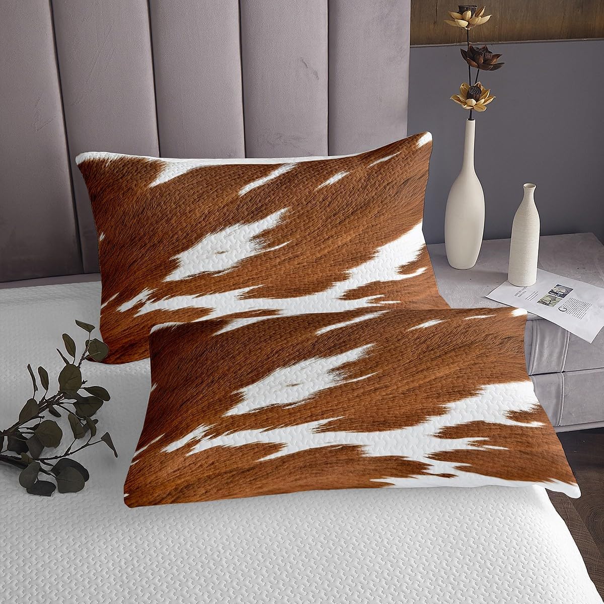 Feelyou Cow Fur Bedspread Set for Kids and Teens