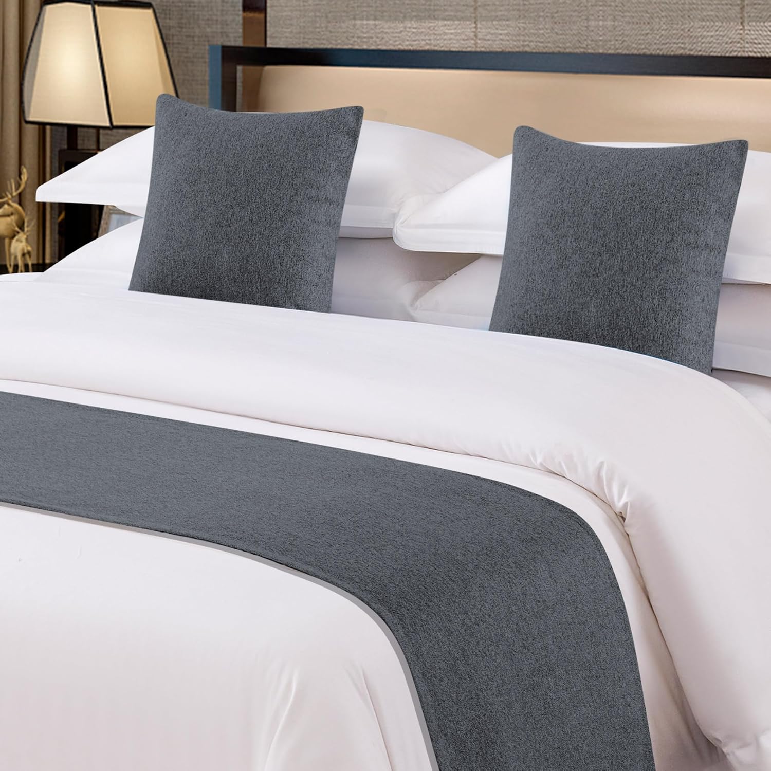 OSVINO Solid Bed Runner Microfiber for King Size