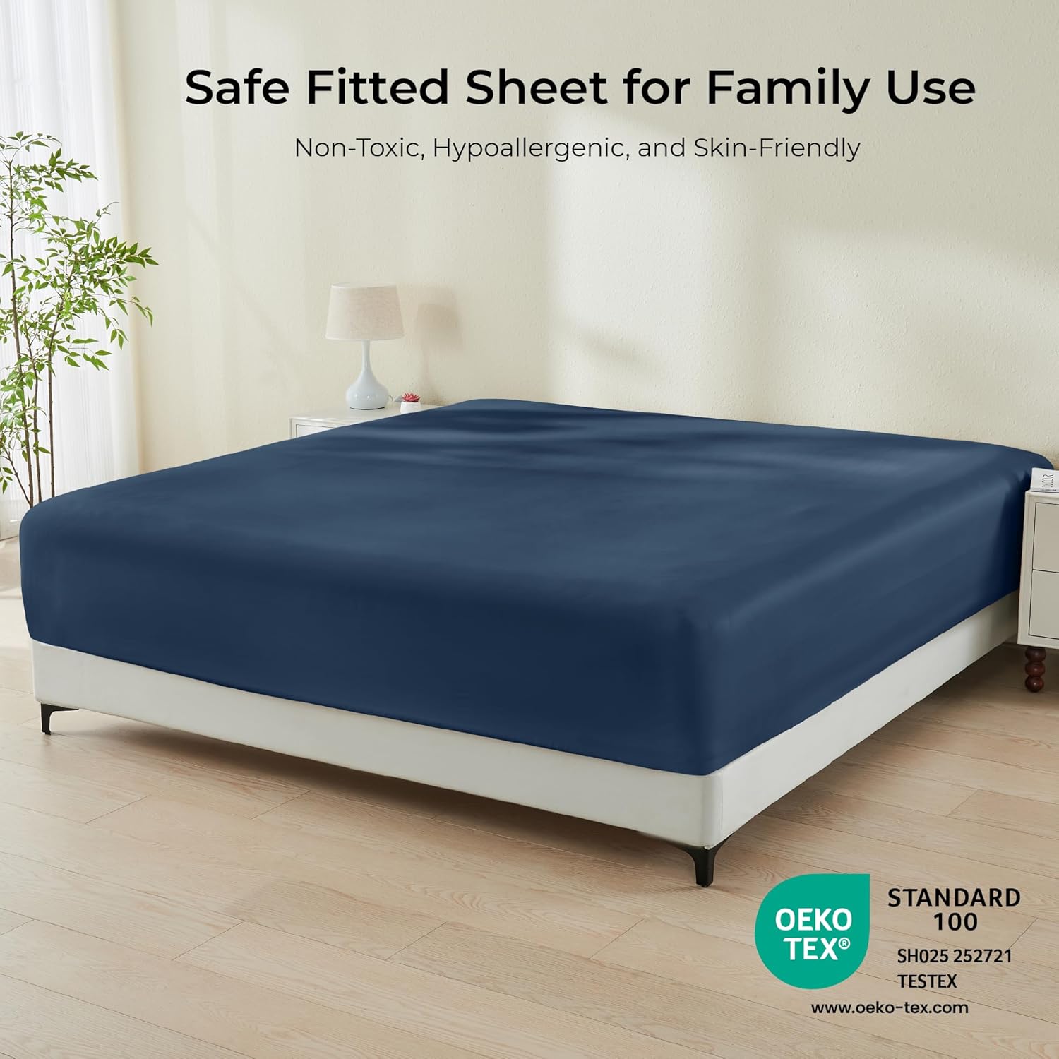 GOKOTTA Bamboo Rayon Fitted Sheet King Size