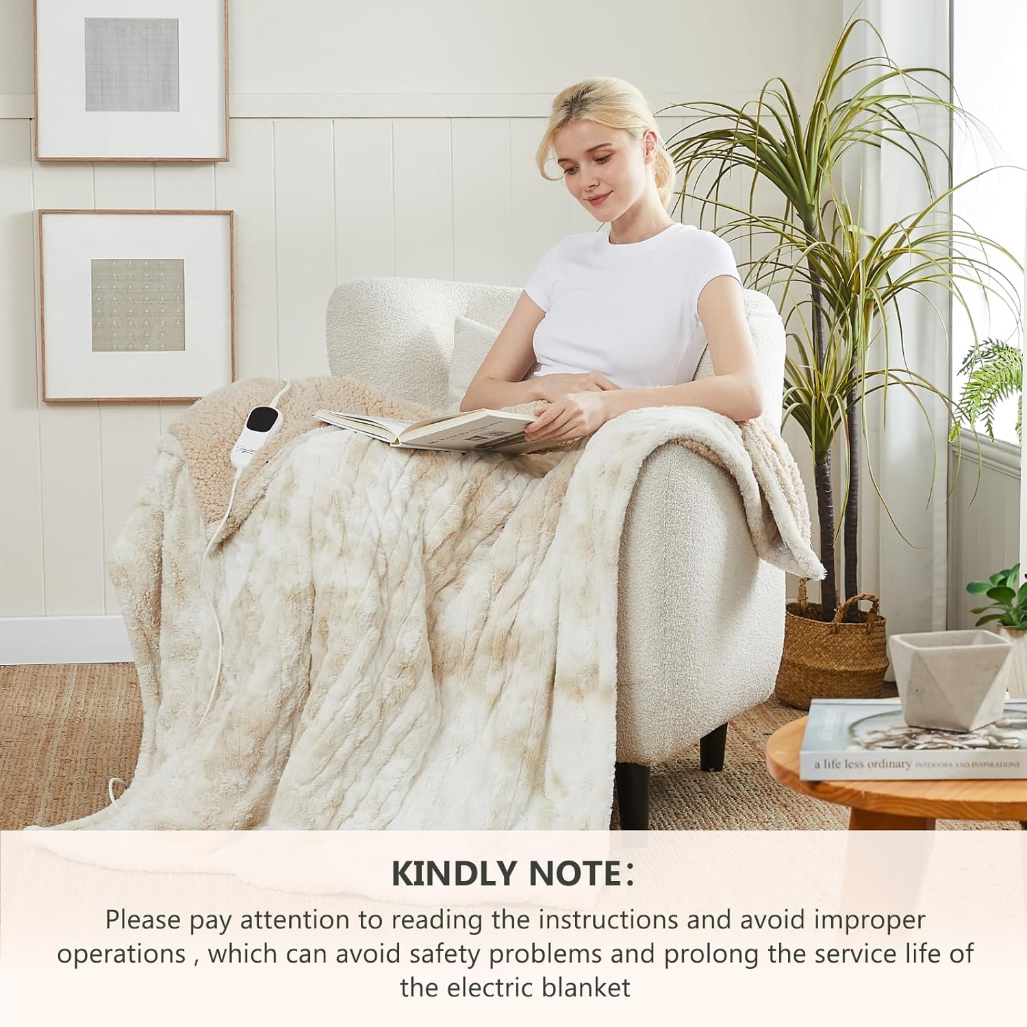 Homemate Heated Throw Blanket - 50x60 Electric 10 Heat Levels Auto-Off
