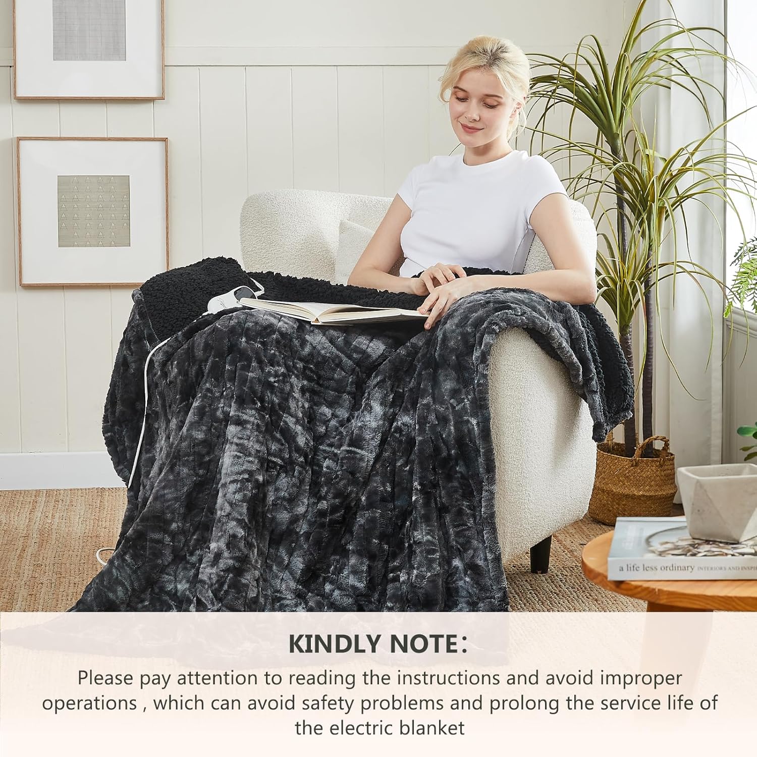 Homemate Heated Throw Blanket 50x60 10 Heat Levels Auto-Off