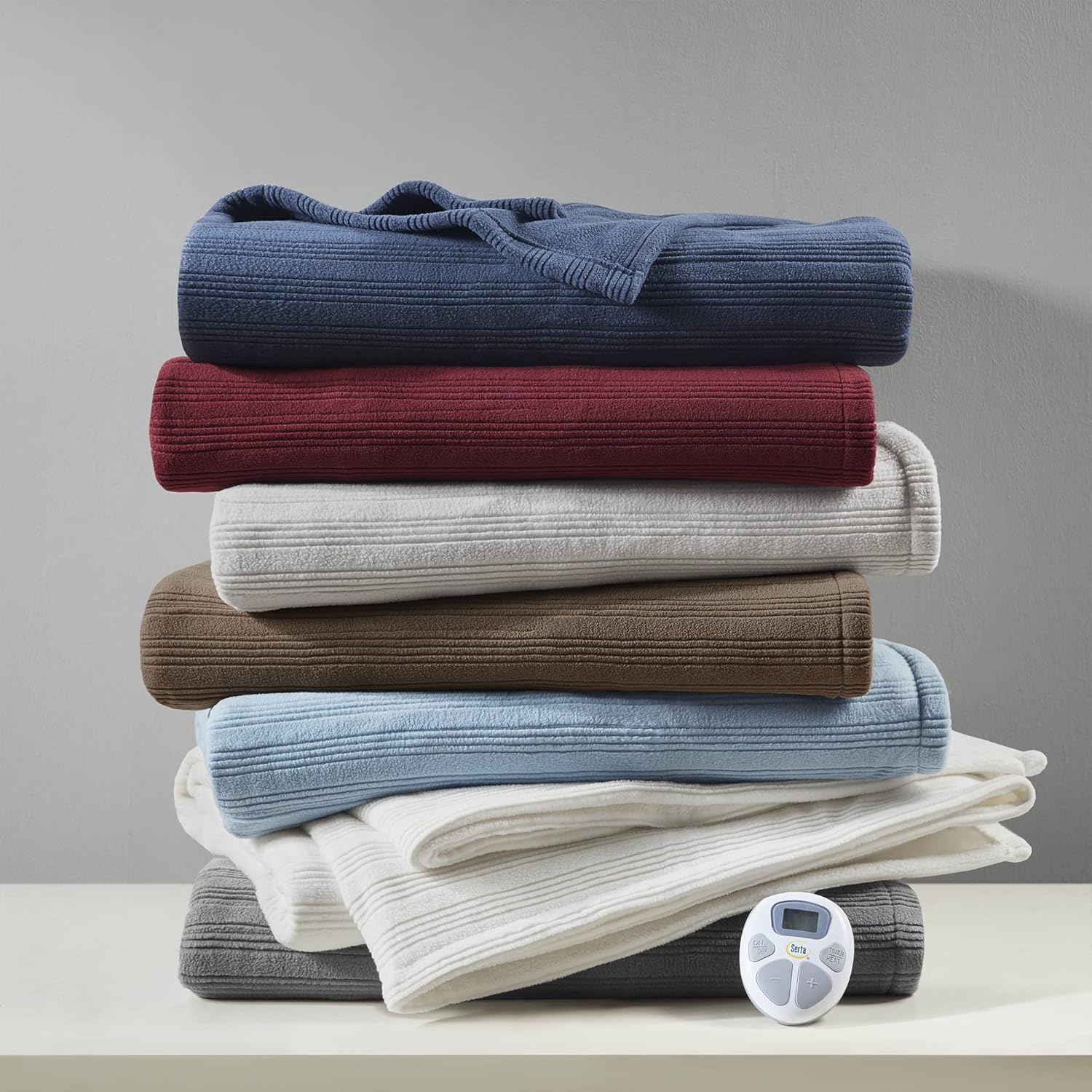 Serta Travis Fleece Electric Blanket Dusty Blue