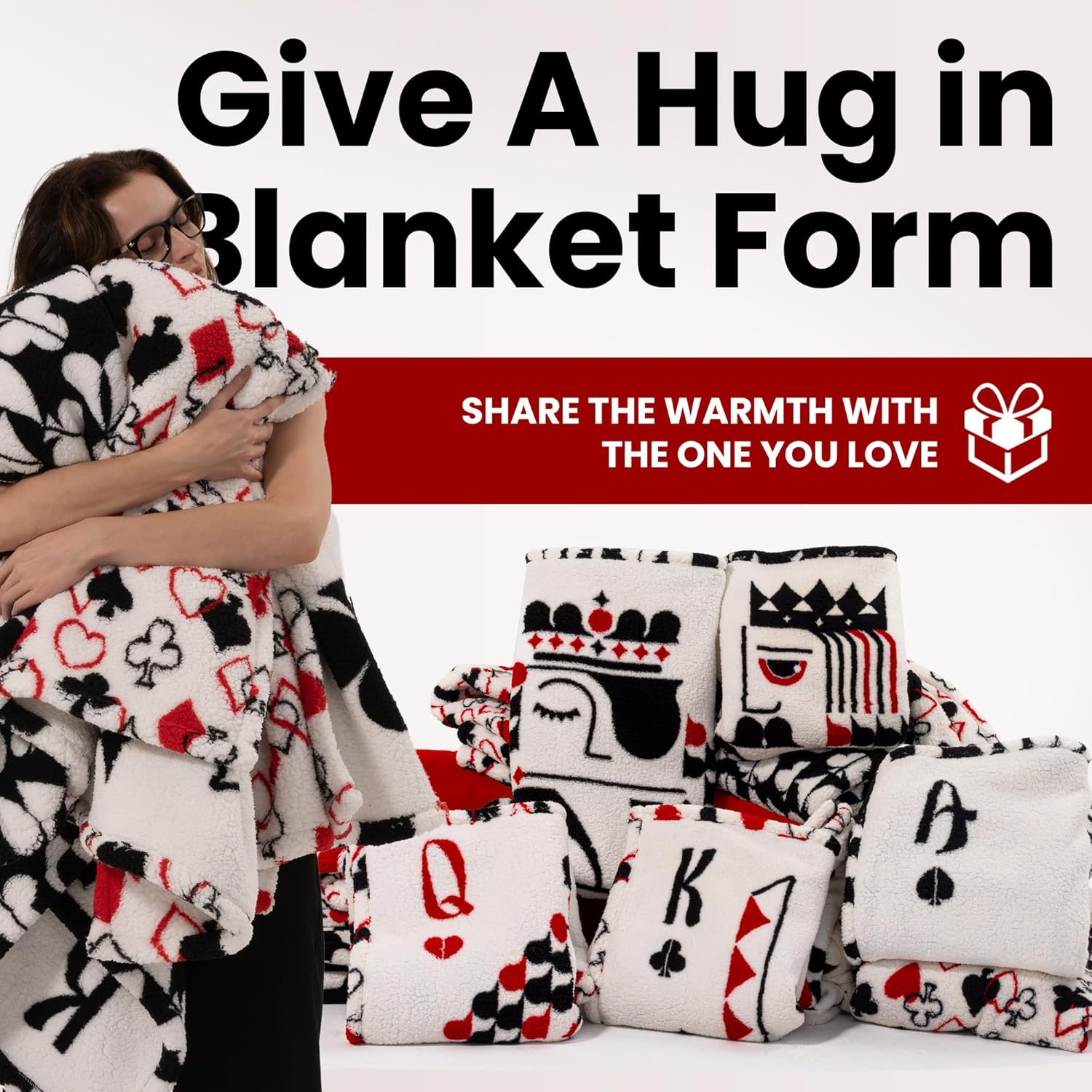 Blunique Heated Throw Blanket 50x60 Red with 6 Heat Settings
