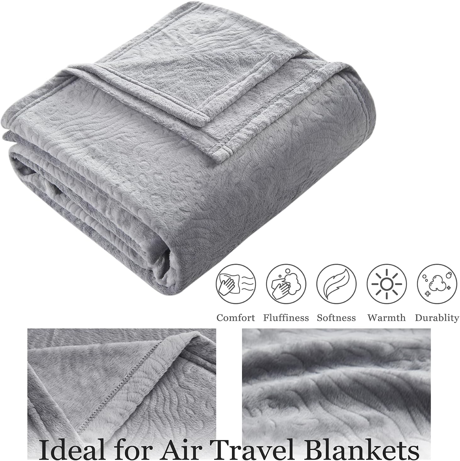 Commollis 2-in-1 Travel Blanket Pillow - Compact Warm All-Season