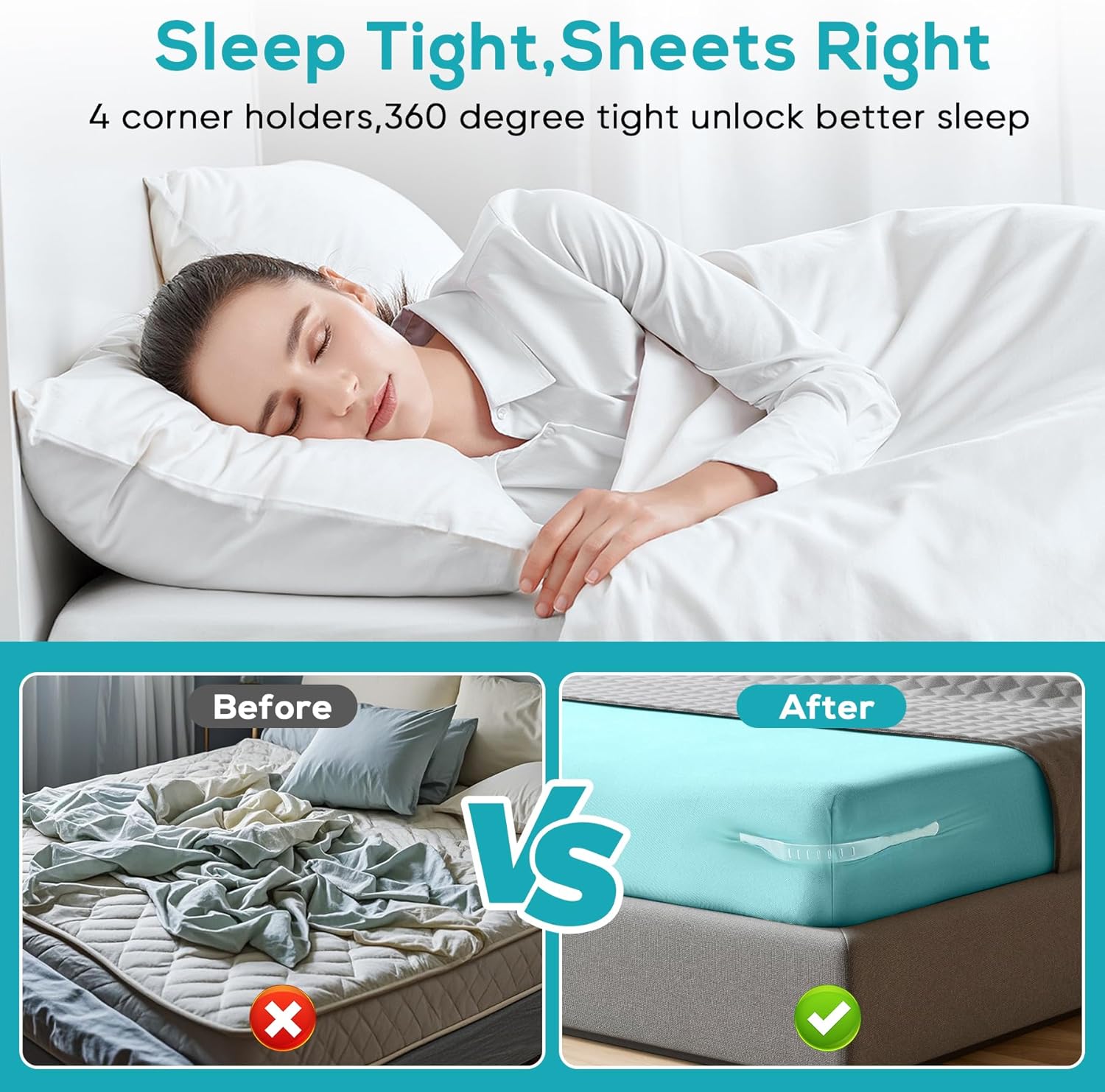 EAZMOM Sheet Straps Holder - Wider Durable