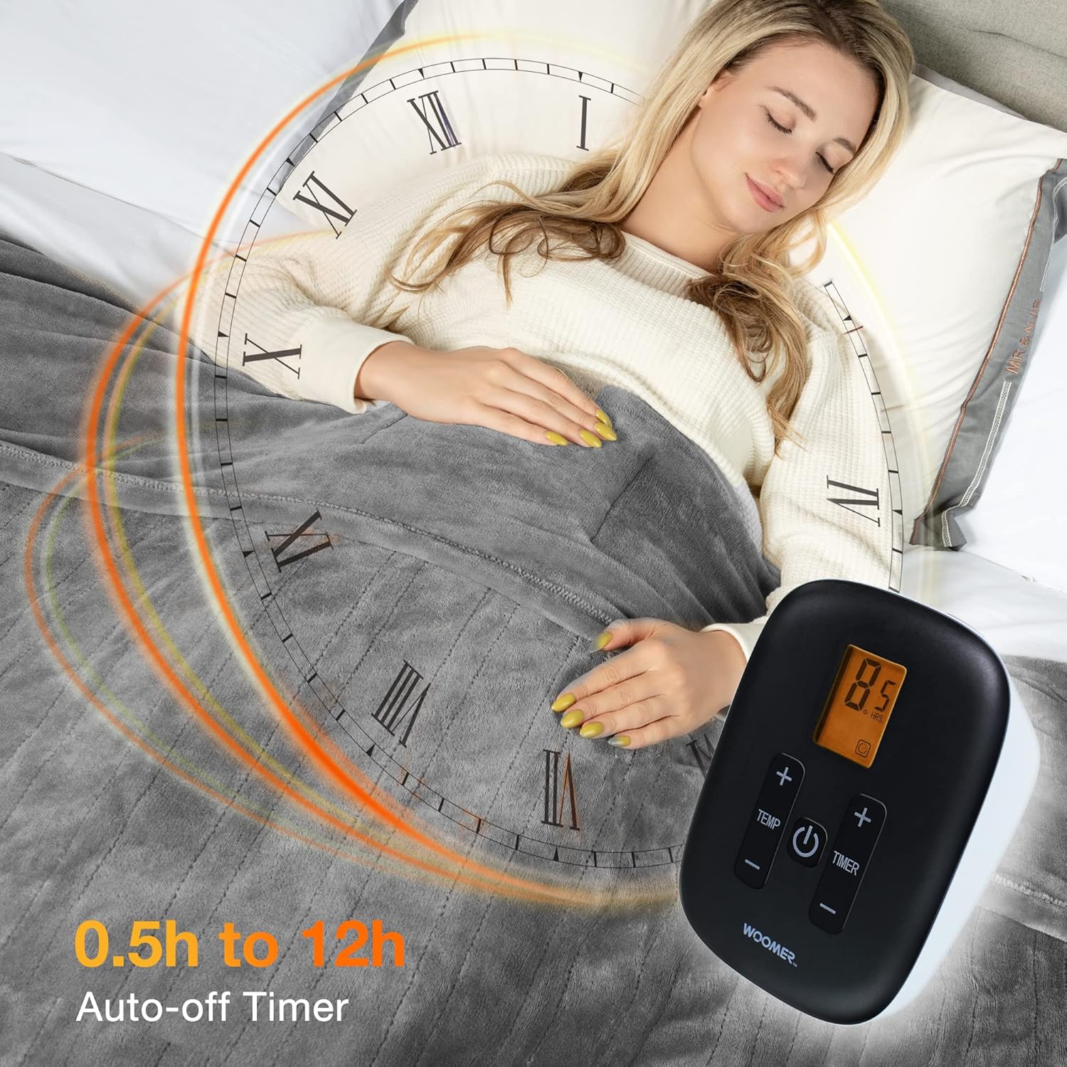 WOOMER Heated Blanket King Size 90x100 with 5 Year Warranty