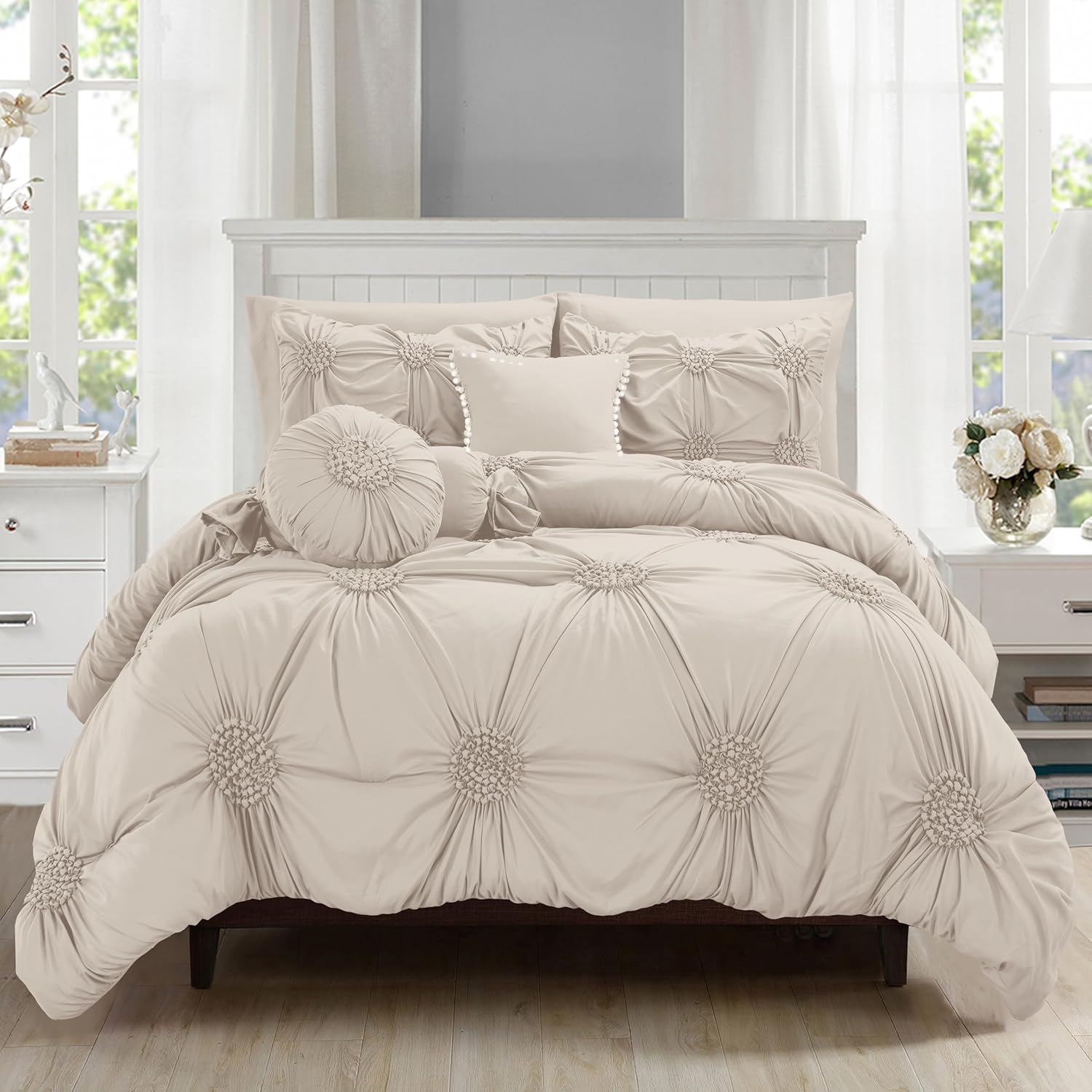 Elegant Comfort 10-Piece Sunflower Bed-in-a-Bag Set