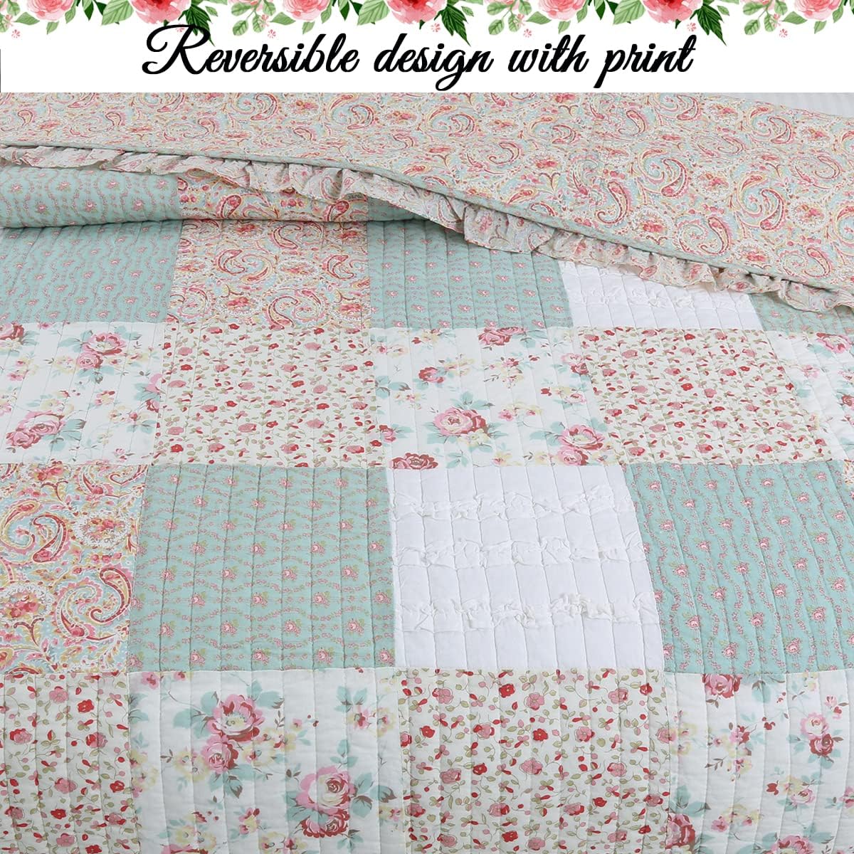 Cozy Line 100 Cotton Reversible Quilt Bedding Set