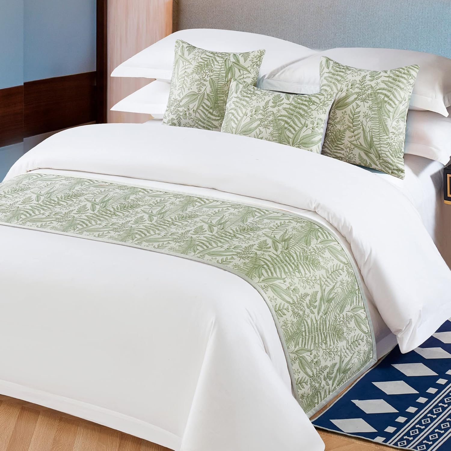OSVINO Floral Bed Scarf - 100 Microfiber King Size